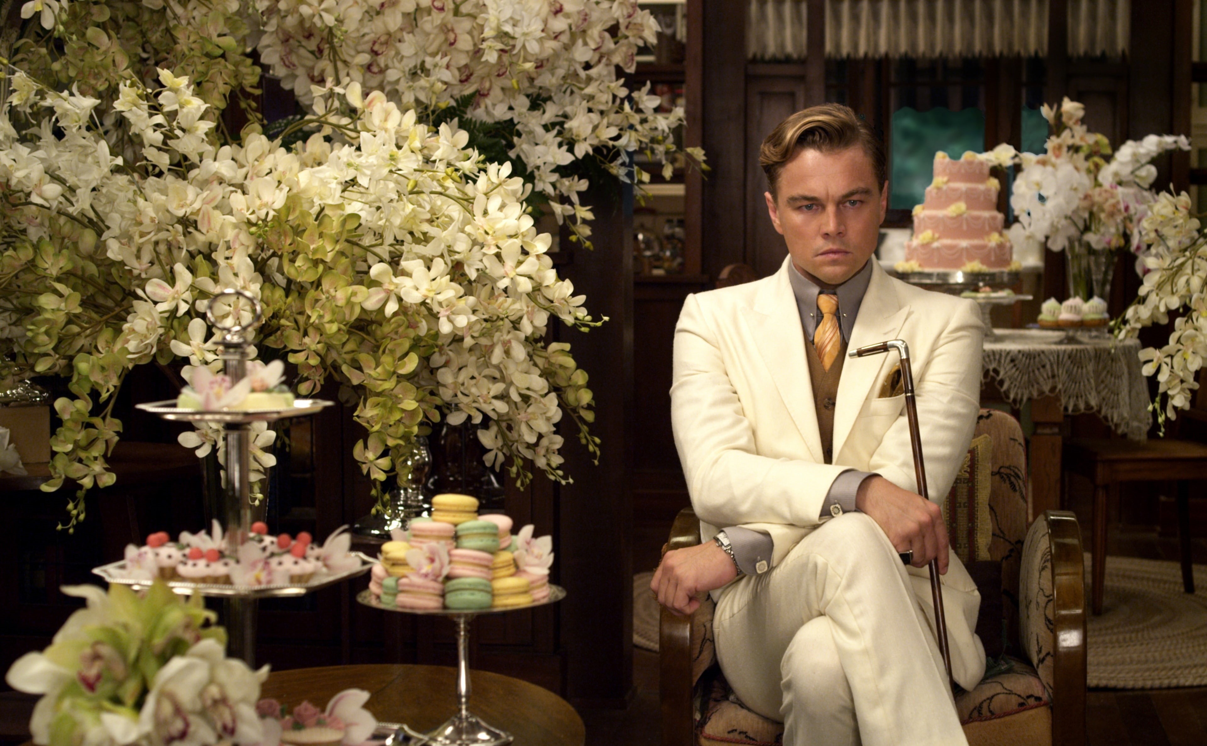 leonardo dicaprio, Other Movies, table, looking at camera, Great, sitting, one person, well-dressed, men, leonardo, business, portrait, front view, plant, HD Wallpaper