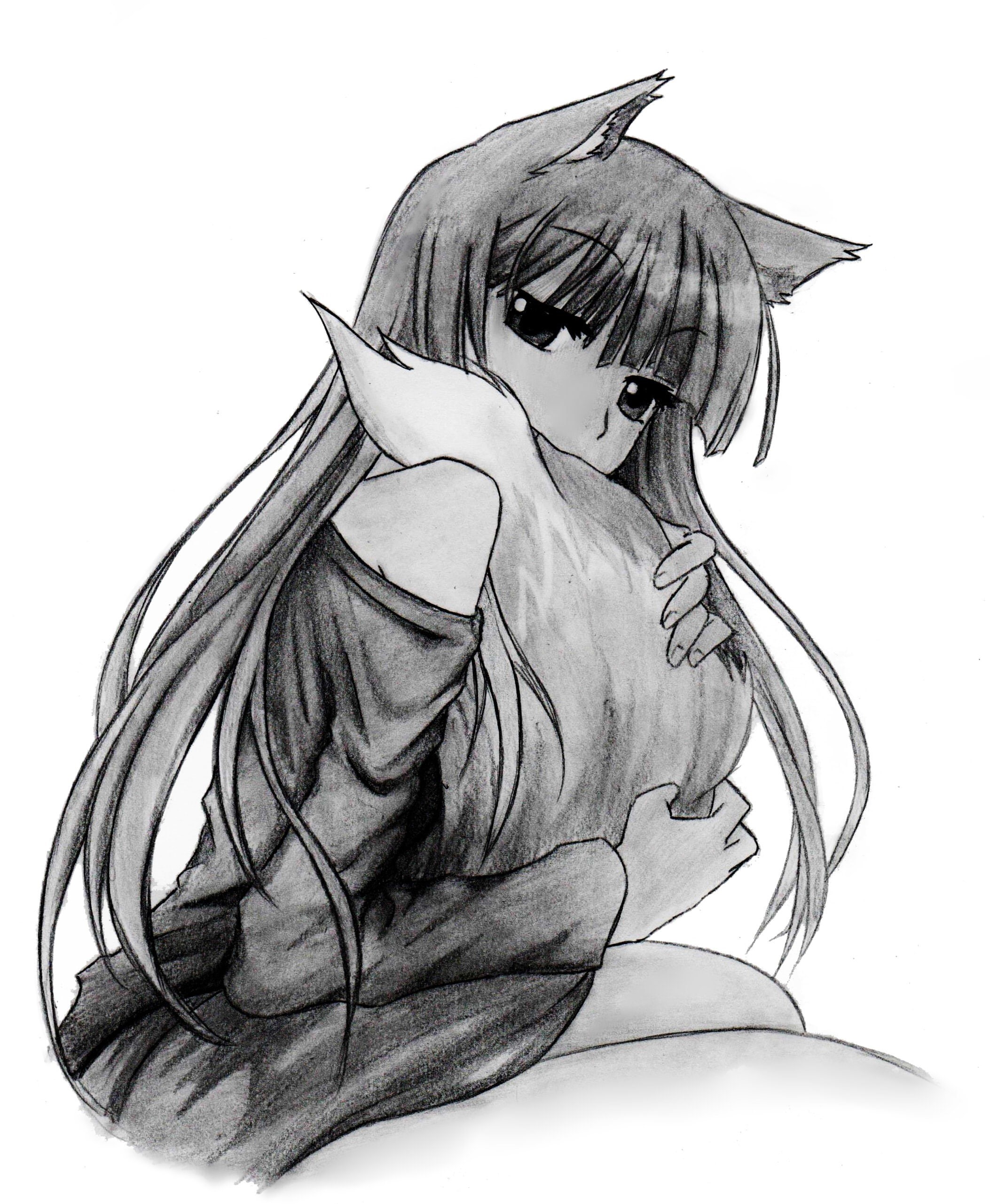 sky, female likeness, Spice and Wolf, angel, close-up, craft, studio shot, white background, 2K, nature, art and craft, human representation, no people, Phone HD Wallpaper