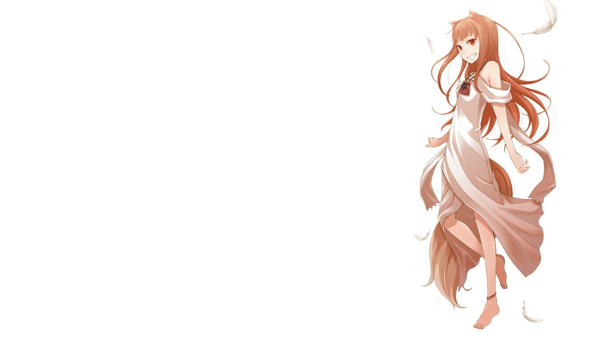 human representation, sky, craft, angel, studio shot, white color, representation, anime girls, white background, cut out, still life, low angle view, Spice and Wolf, HD Wallpaper