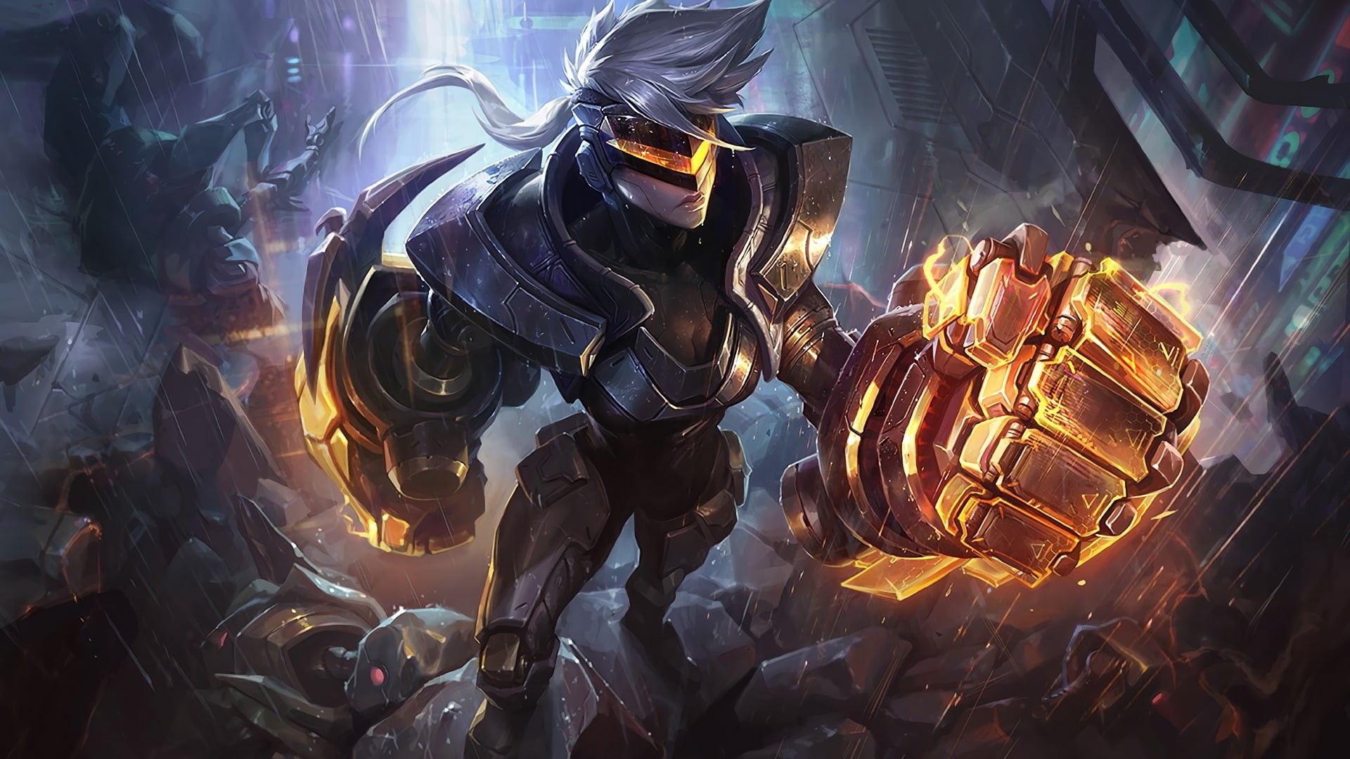 men, Vi (League of Legends), PROJECT, clothing, night, occupation, indoors, people, real people, League of Legends, group of people, adult, protection, HD Wallpaper