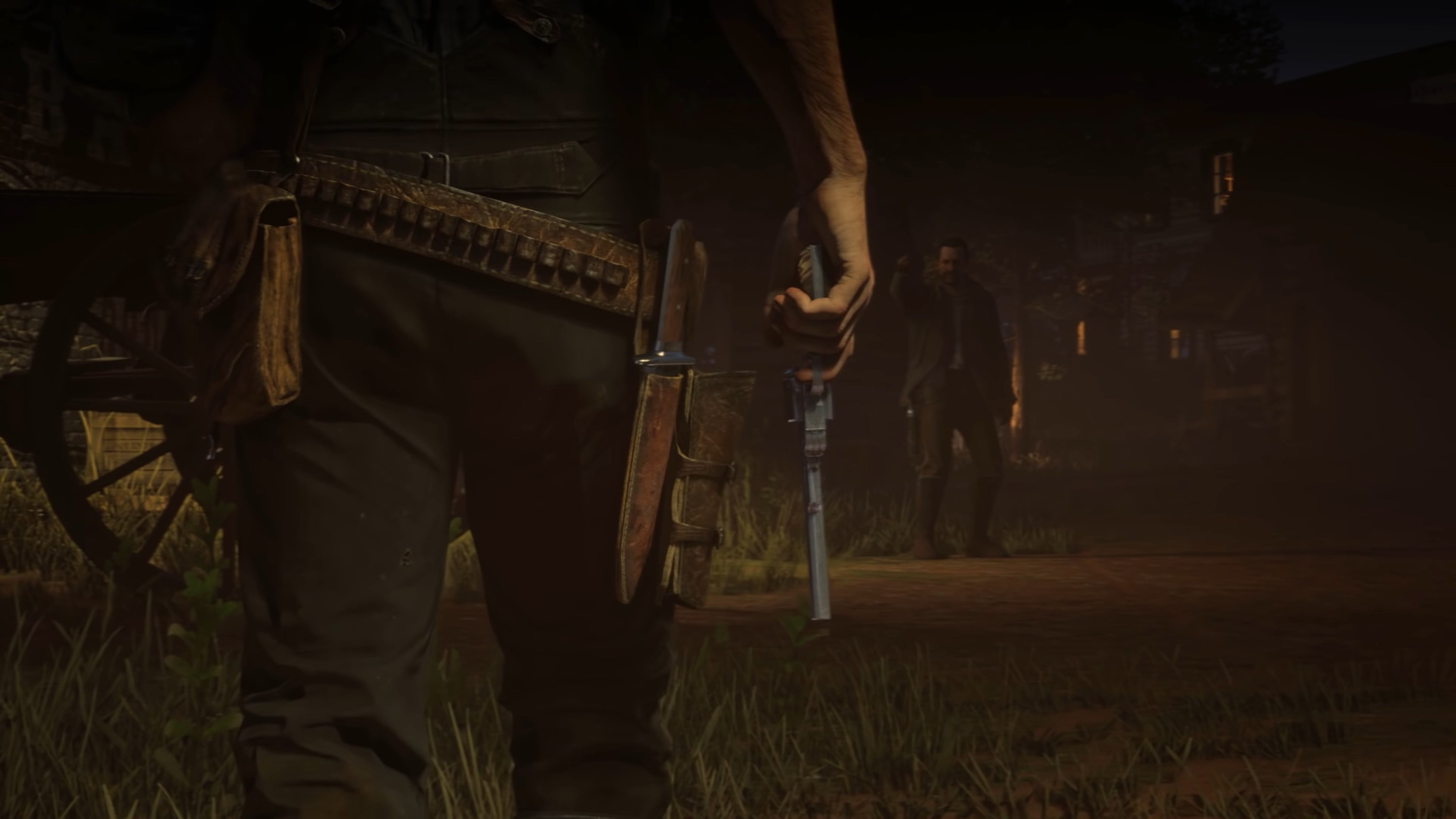 human limb, holding, men, human body part, night, field, Red Dead Redemption 2, adult, standing, casual clothing, nature, outdoors, land, arms raised, real people, HD Wallpaper