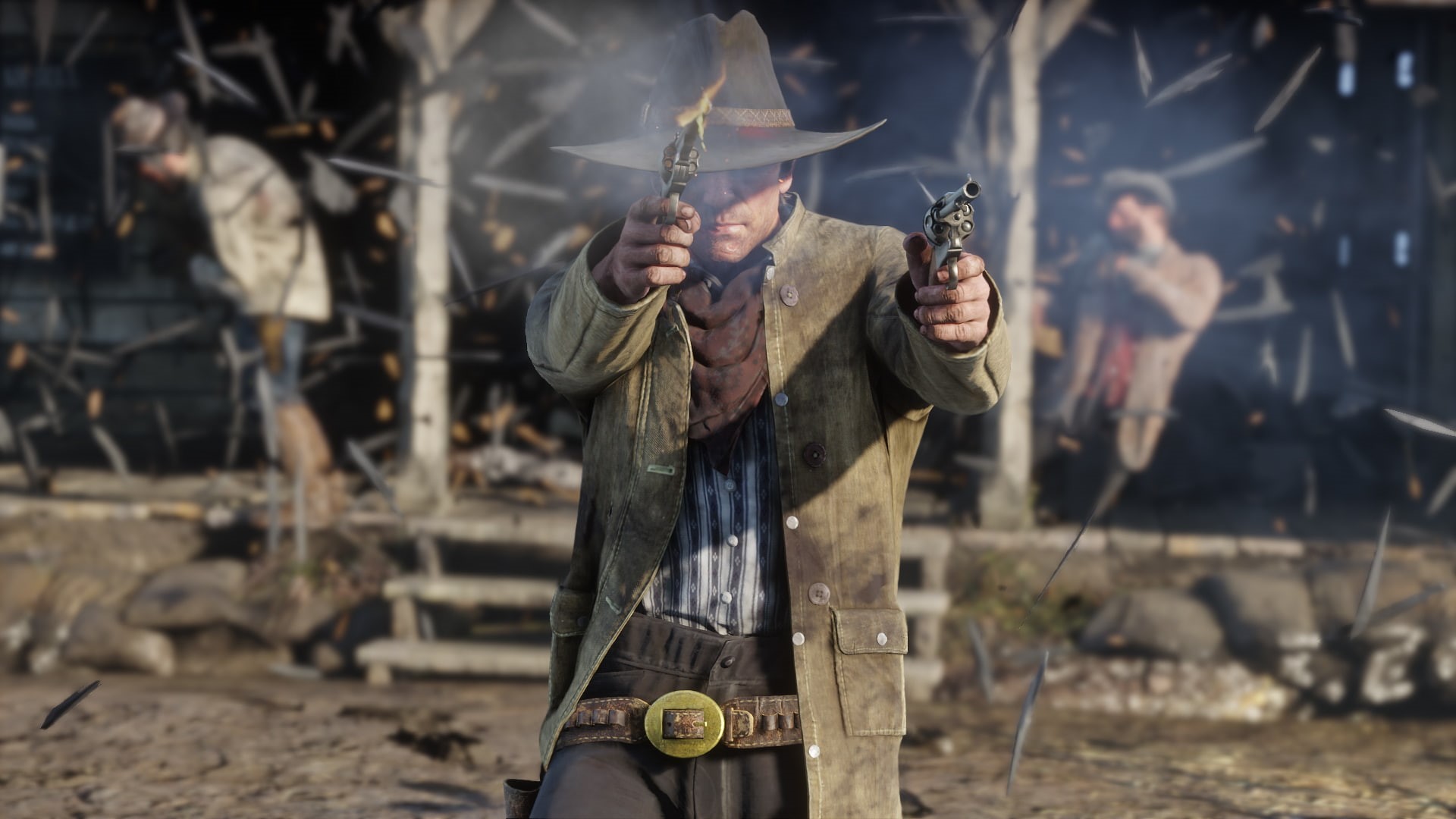 men, western, outdoors, young adult, holding, real people, aggression, lifestyles, day, people, casual clothing, weapon, focus on foreground, cowboys, Red Dead Redemption, HD Wallpaper