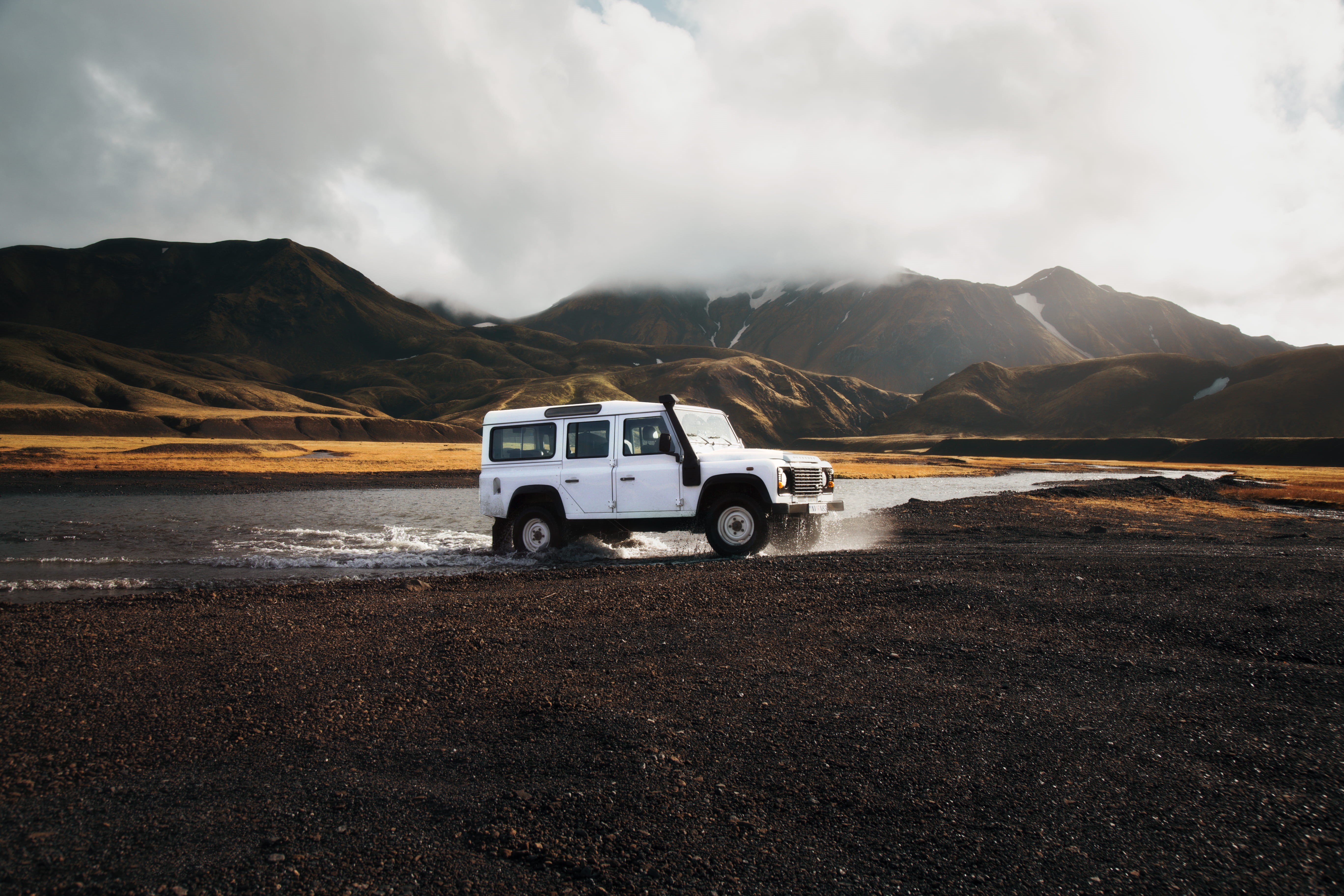 remote, land Vehicle, mode of Transport, sky, mountain, cloud - sky, roadtrip, environment, mode of transportation, car, road trip, road, non-urban scene, HD Wallpaper