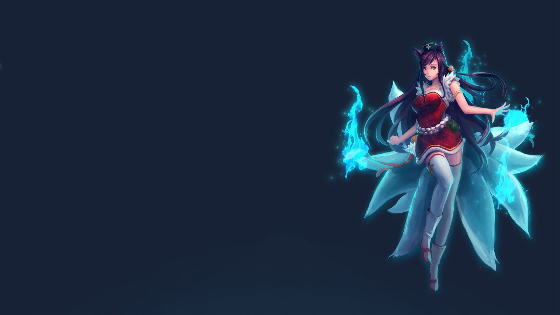 anime girls, League of Legends, dancing, anime, motion, female, indoors, dark, fashion, video games, blue background, character, black background, haired, HD Wallpaper