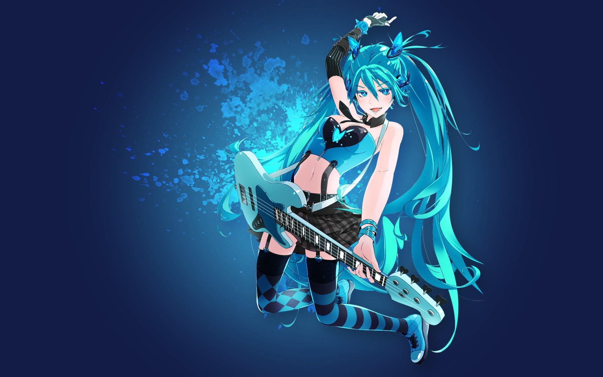 women, blue background, nature, turquoise colored, sea, men, aquatic sport, digital, underwater, hatsune, blue, miku, undersea, holding, people, HD Wallpaper