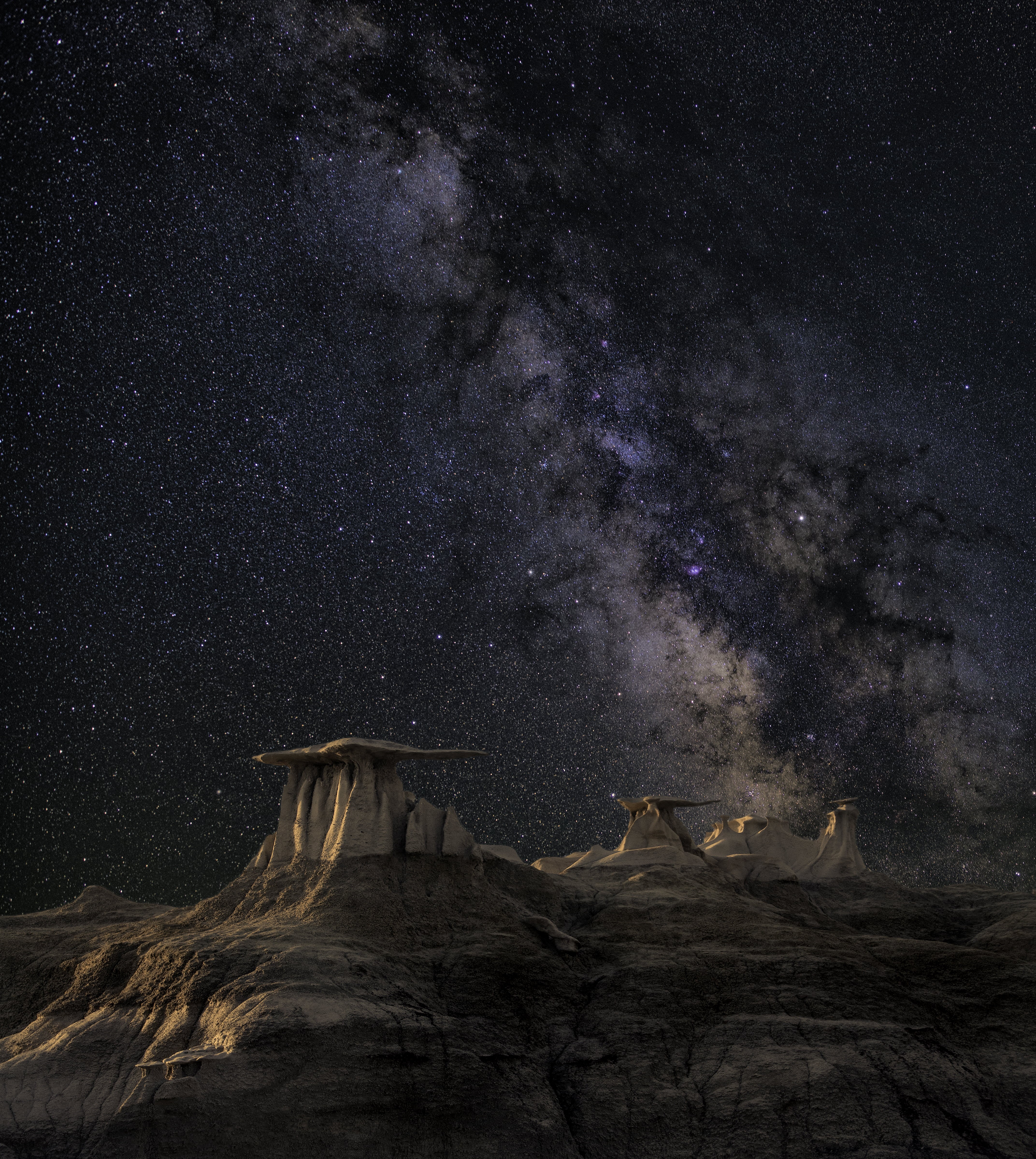 star - Space, mountain, starry night, Pointing, dark, rocky, rocky mountain, night, galaxy, nature, starry, nighttime, the way, 4K, Phone HD Wallpaper