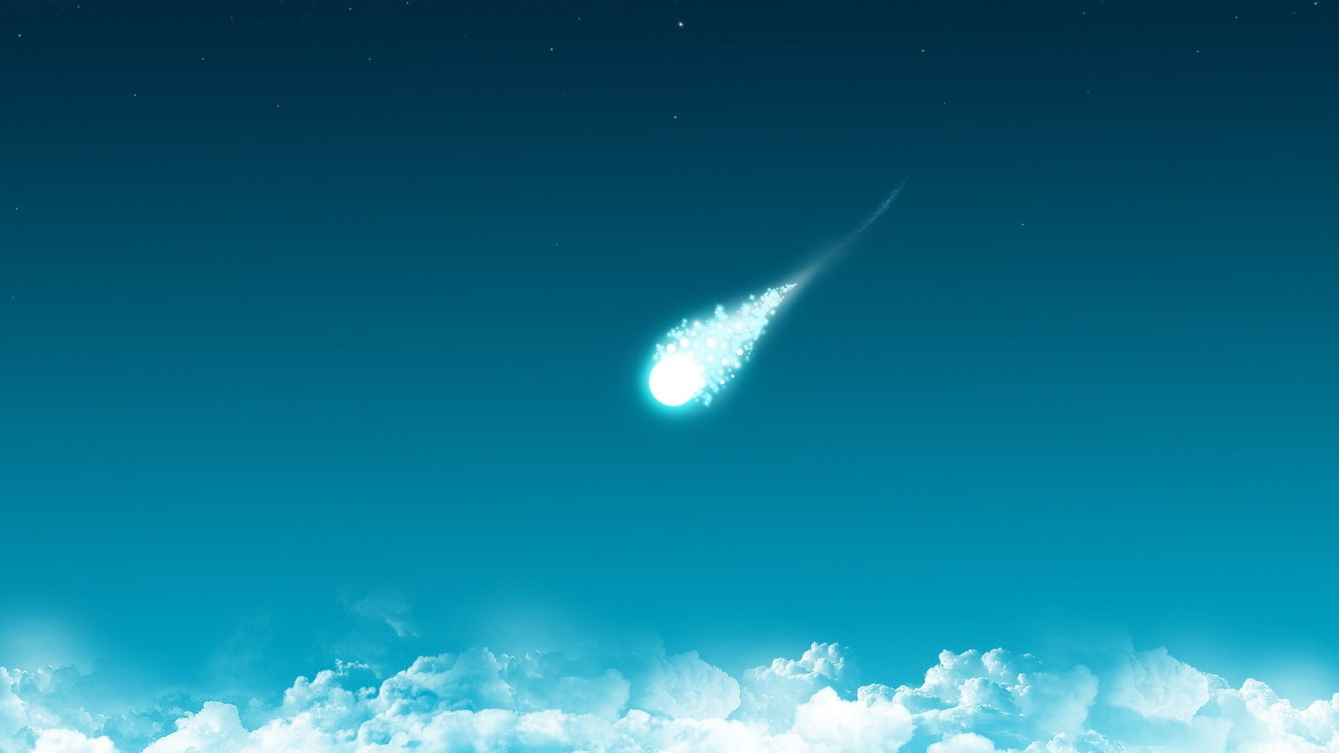sky, artwork, 1080P, comet, clouds, HD Wallpaper