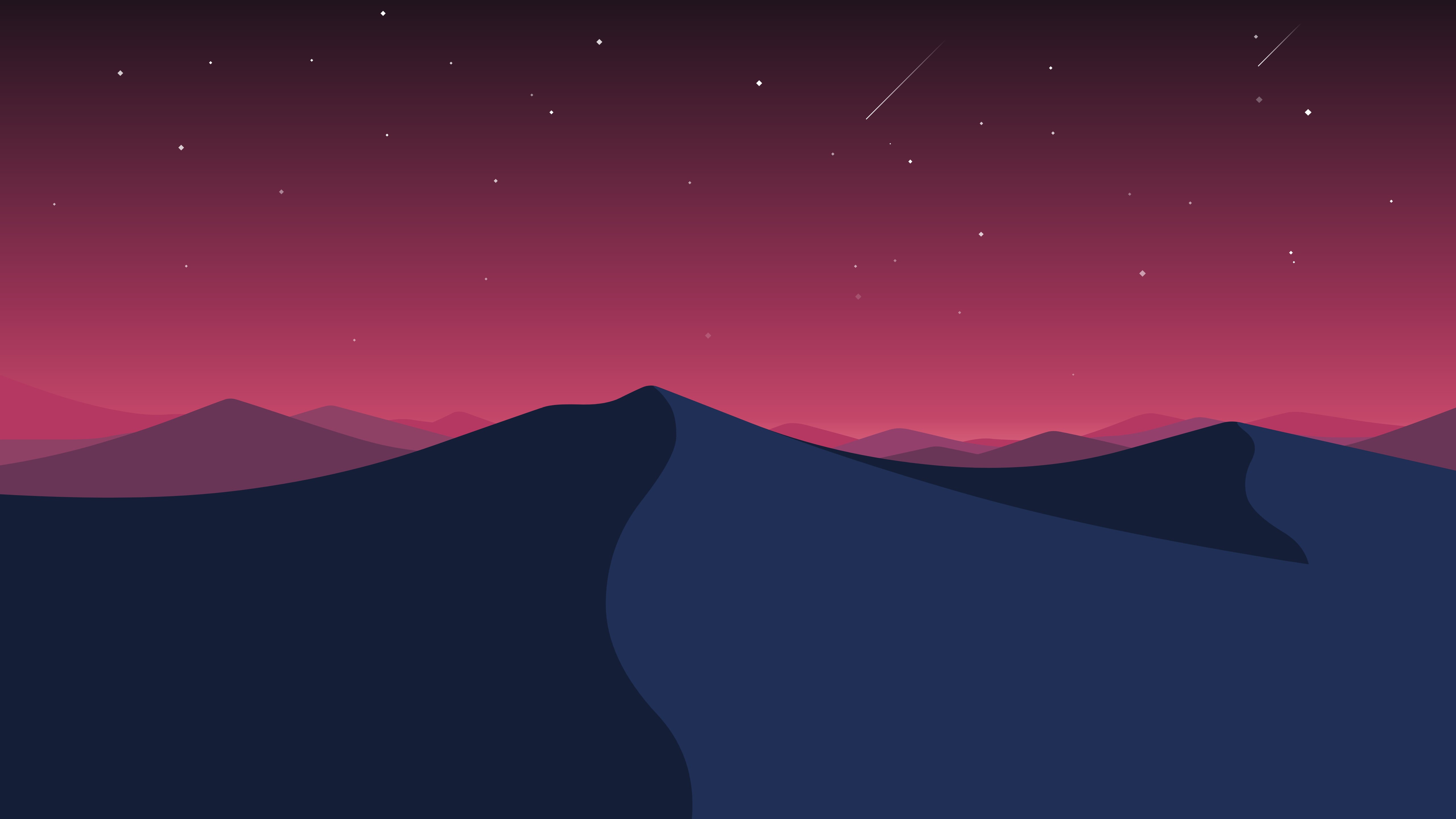 5K, digital art, desert, digital, artwork, shooting stars, stars, minimalism, HD Wallpaper