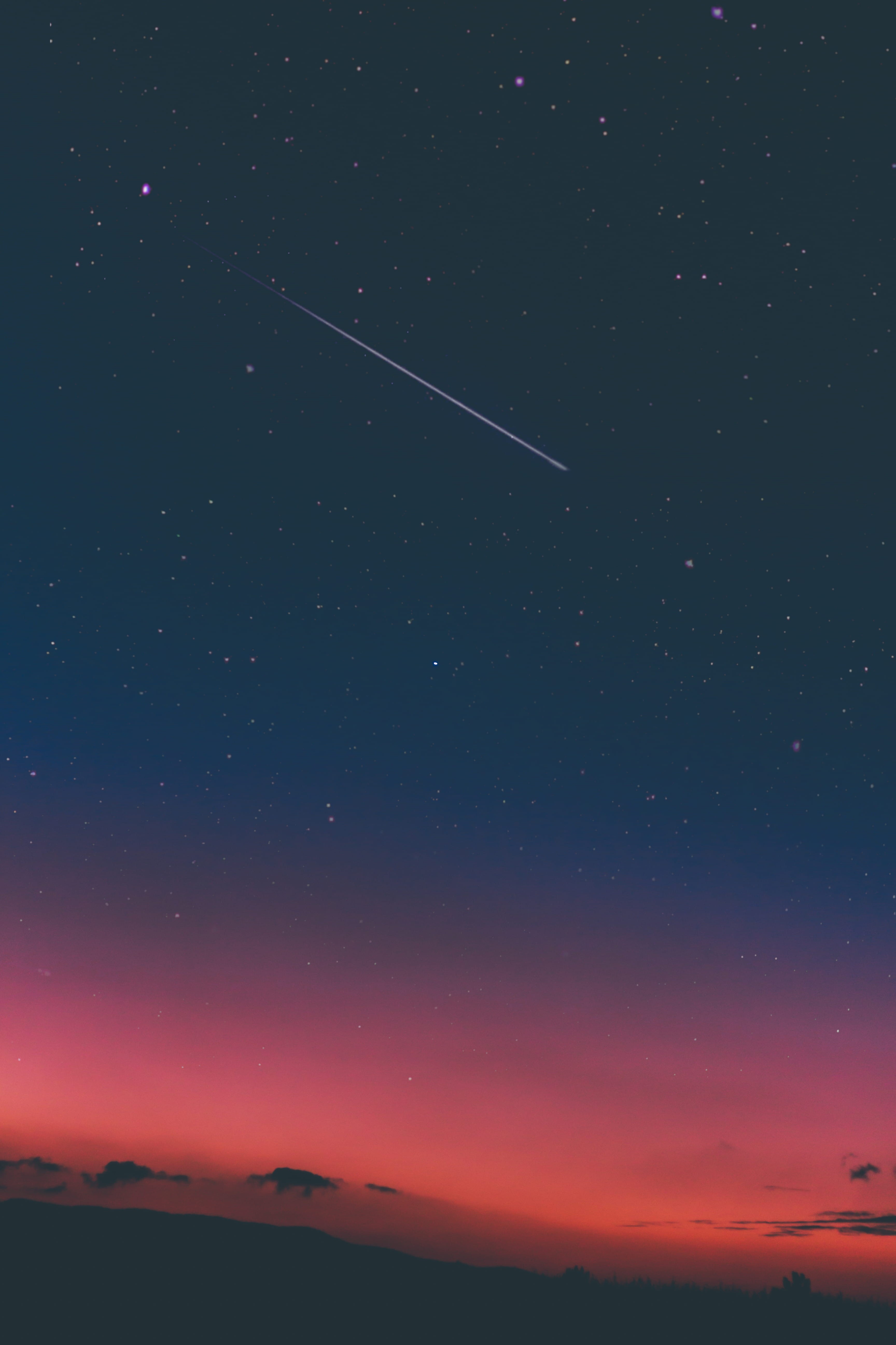 scenics - nature, science, infinity, cloud, shooting, night, dark, outdoors, no people, blue, landscape, constellation, orange color, star, starry, nature, Phone HD Wallpaper