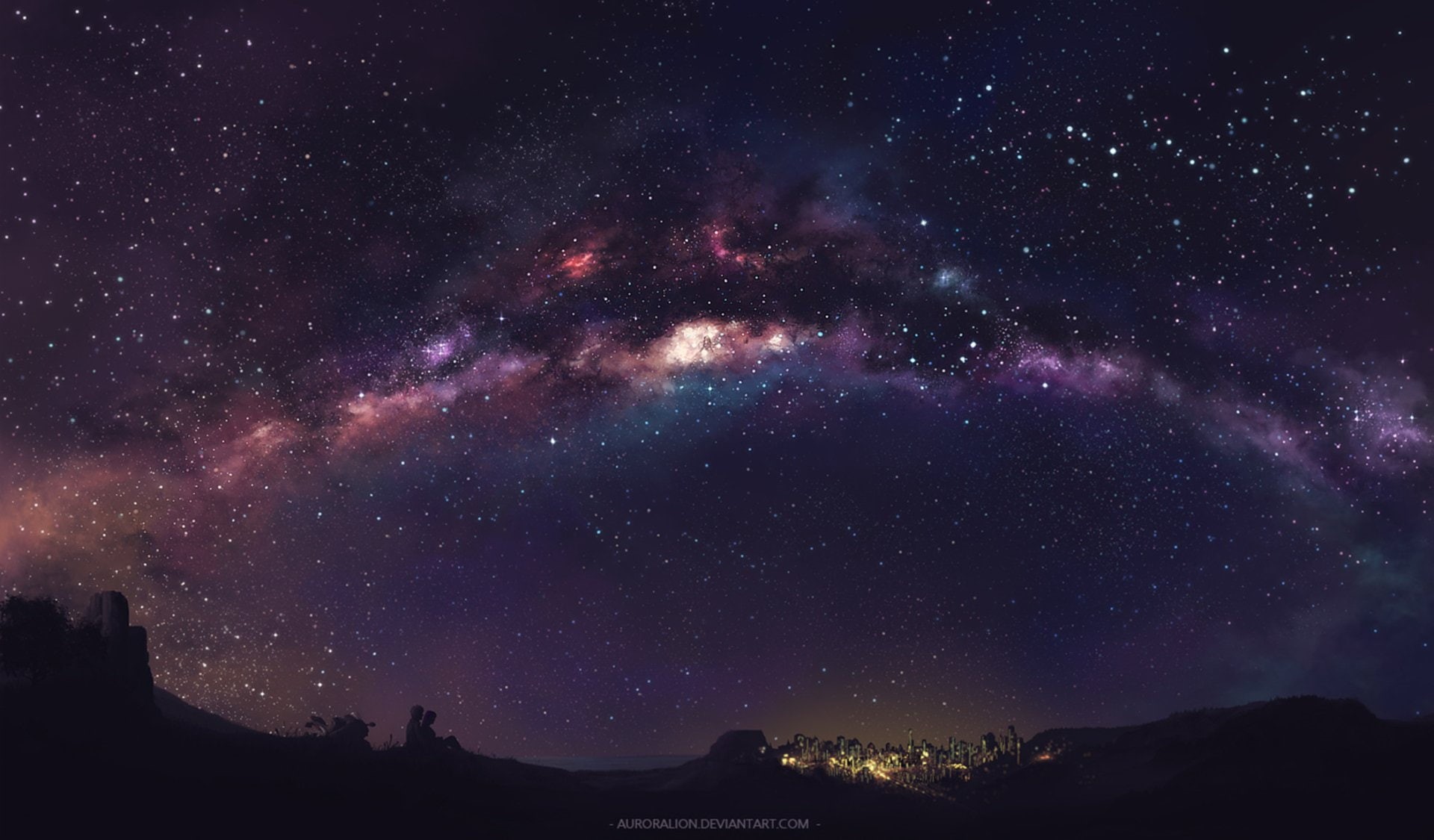 1080P, Original, Anime, Light, Sky, Stars, Aurora Australis, Night, HD Wallpaper
