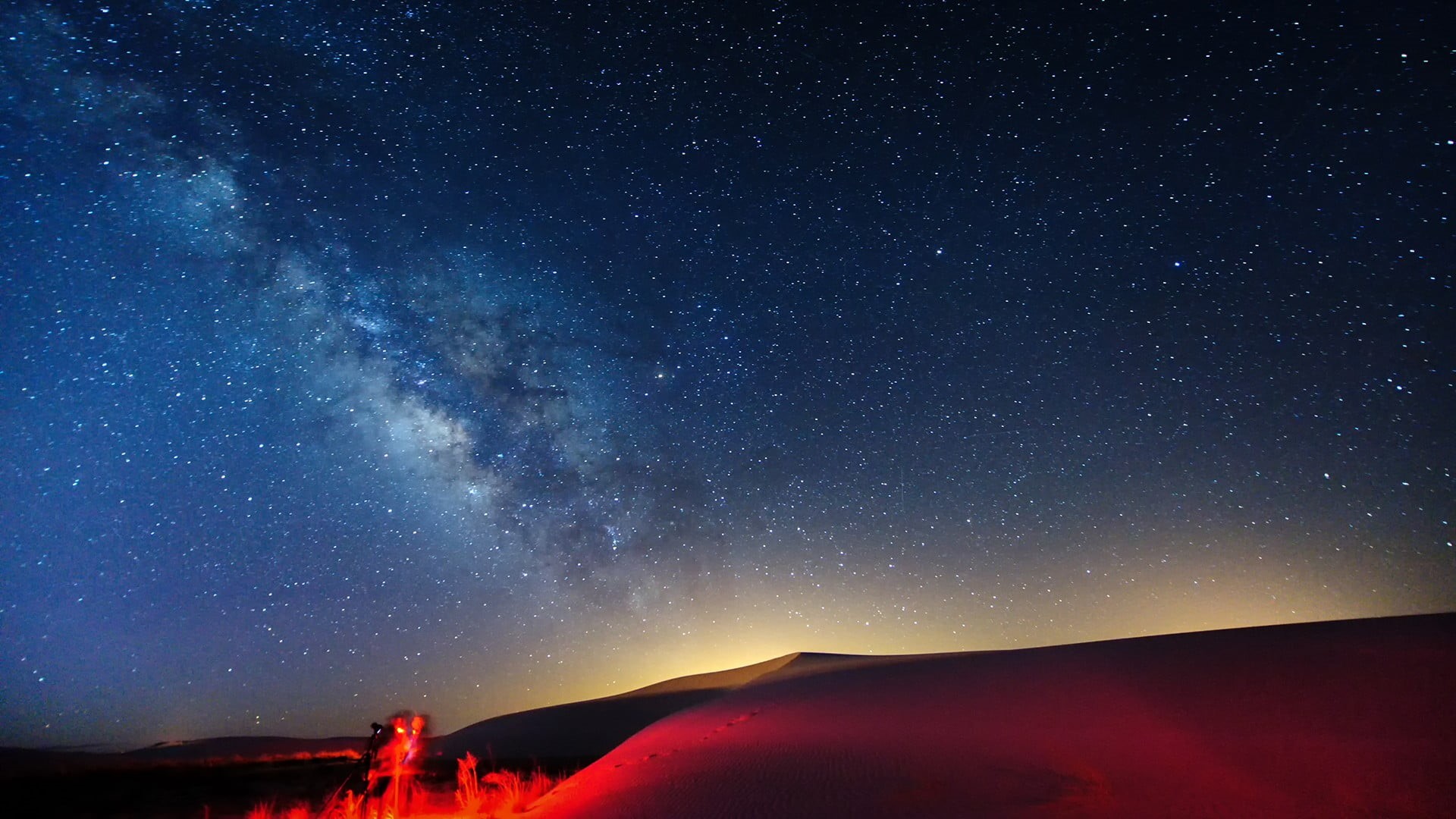 scenics - nature, star - space, 1080P, starry night, astronomy, outdoors, Milky Way, galaxy, non-urban scene, night, nature, tranquility, sky, HD Wallpaper