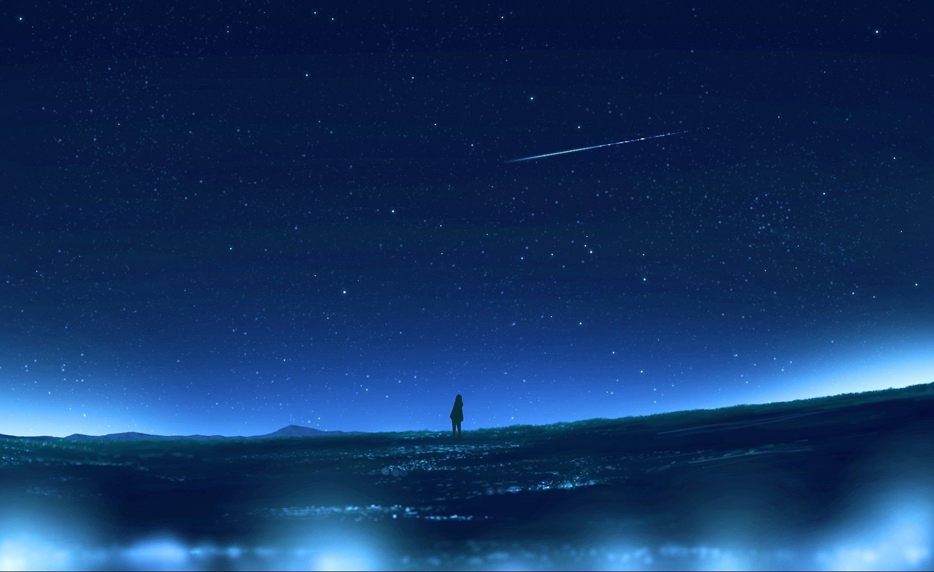 Anime, 1080P, Comet, Original, Stars, Night, HD Wallpaper