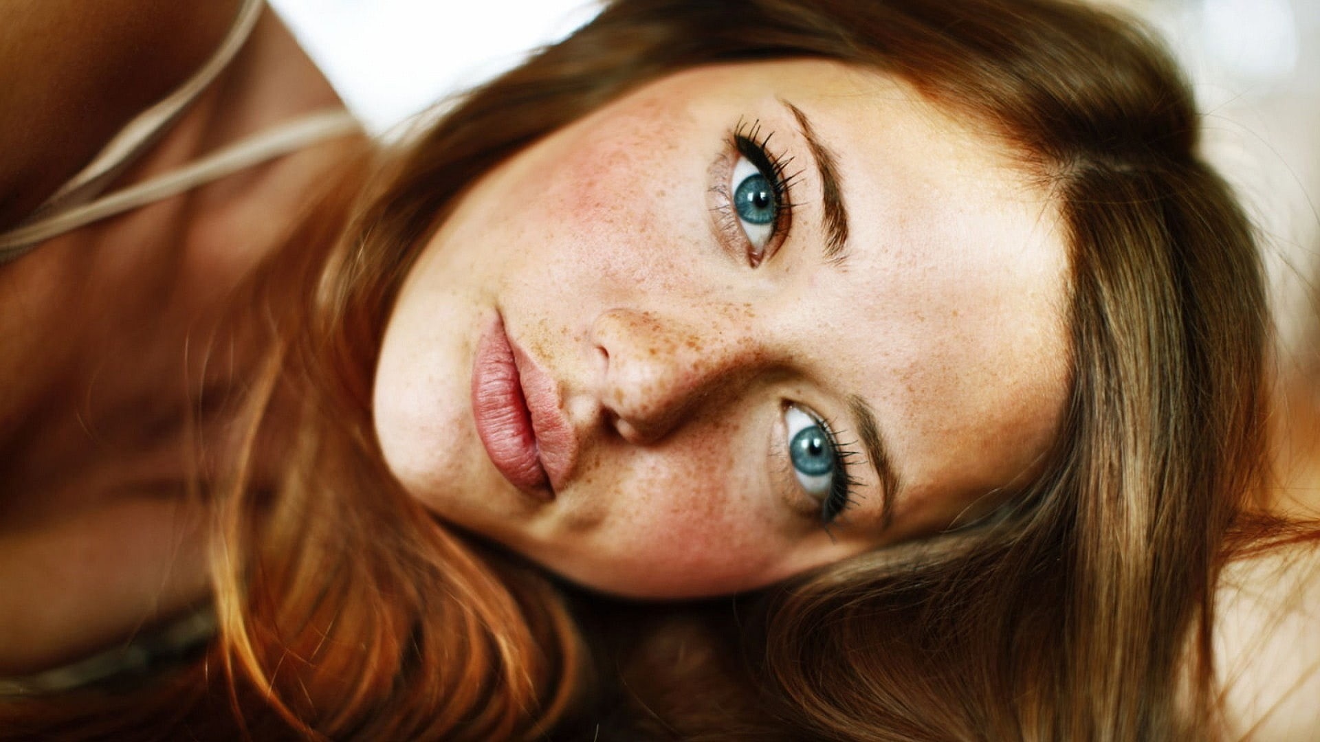 hair, close-up, headshot, hairstyle, contemplation, portrait, body part, looking at camera, beautiful people, s, adult, beauty, young adult, blonde, freckles, HD Wallpaper