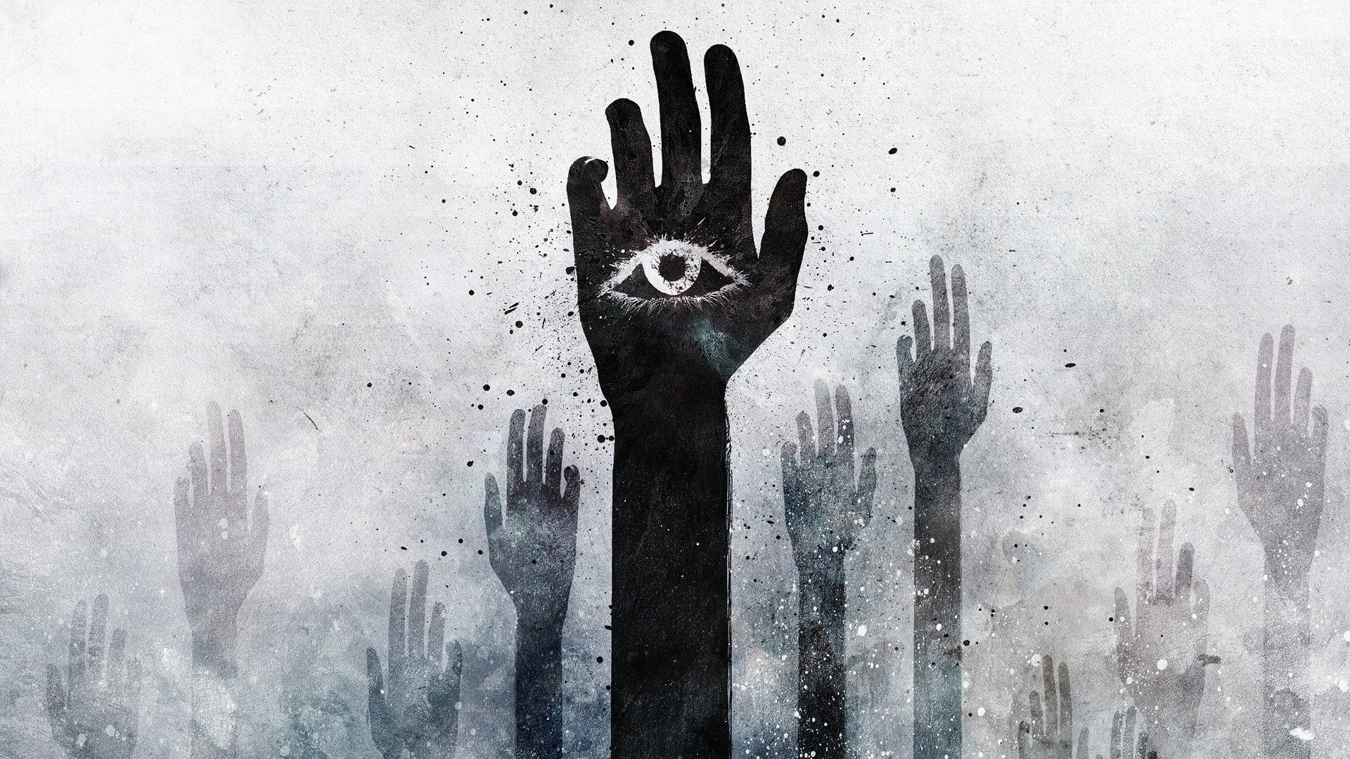 spooky, indoors, x, stars, hd, handprint, dirty, eye, 1920x1080 px, day, human hand, px, unrecognizable person, close-up, finger, dirt, touching, art, seeing, HD Wallpaper