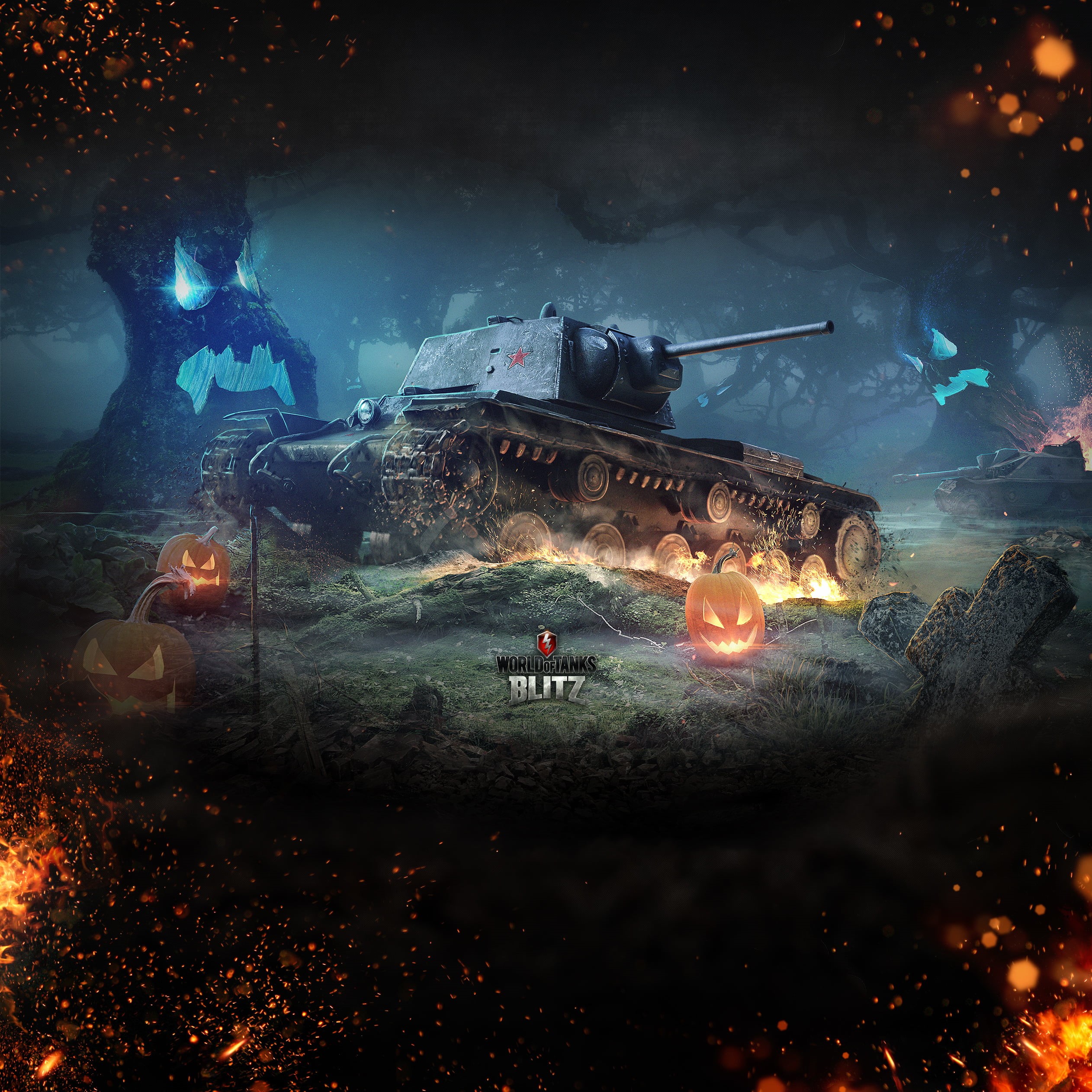 KV-1, motion, army, people, adult, 1080P, war, World Of Tanks, Halloween, dark, illuminated, world, communication, celebration, World of Tanks: Blitz, Phone HD Wallpaper