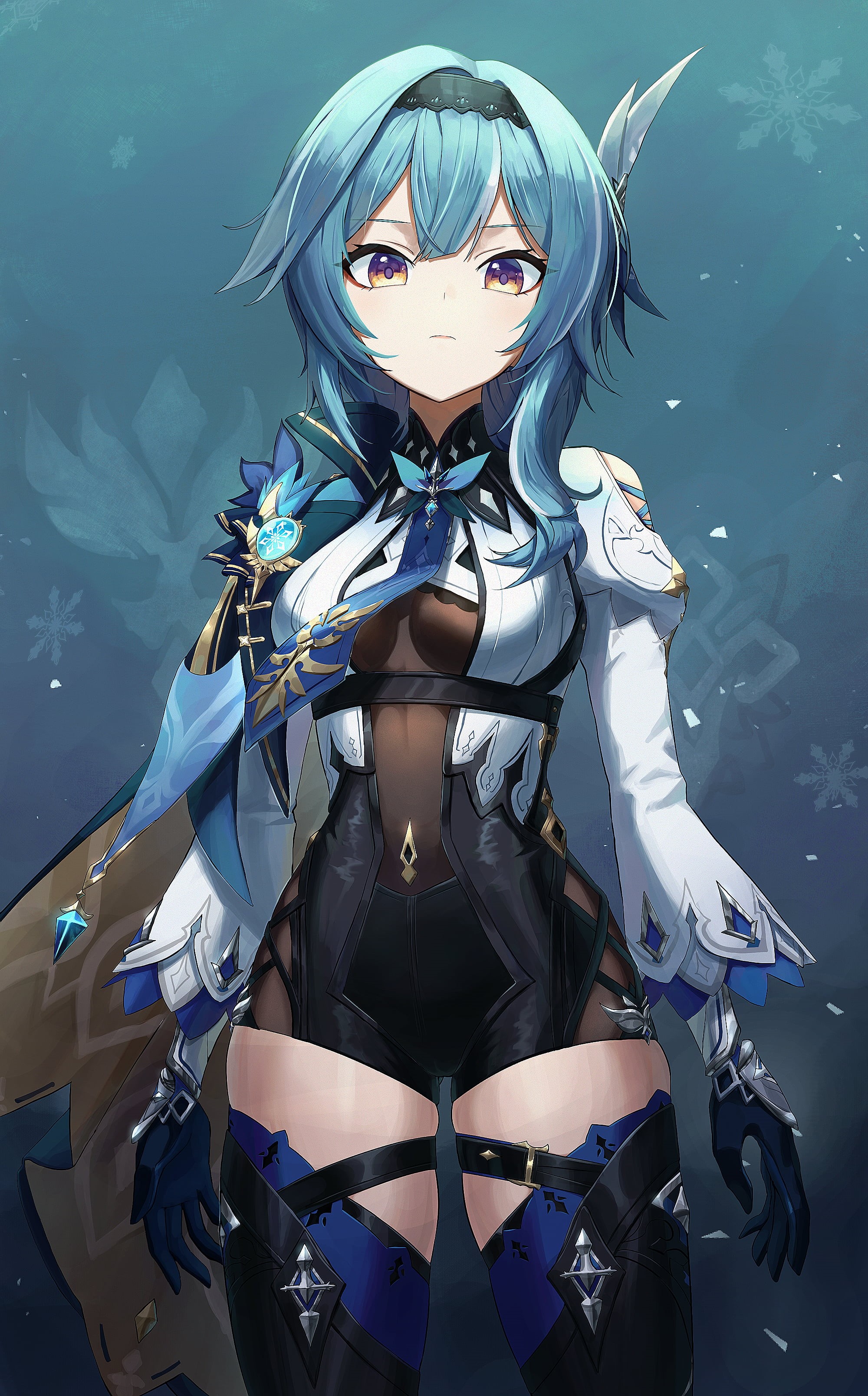 Eula(Genshin impact), 2K, video game art, Genshin Impact, video games, blue hair, Phone HD Wallpaper