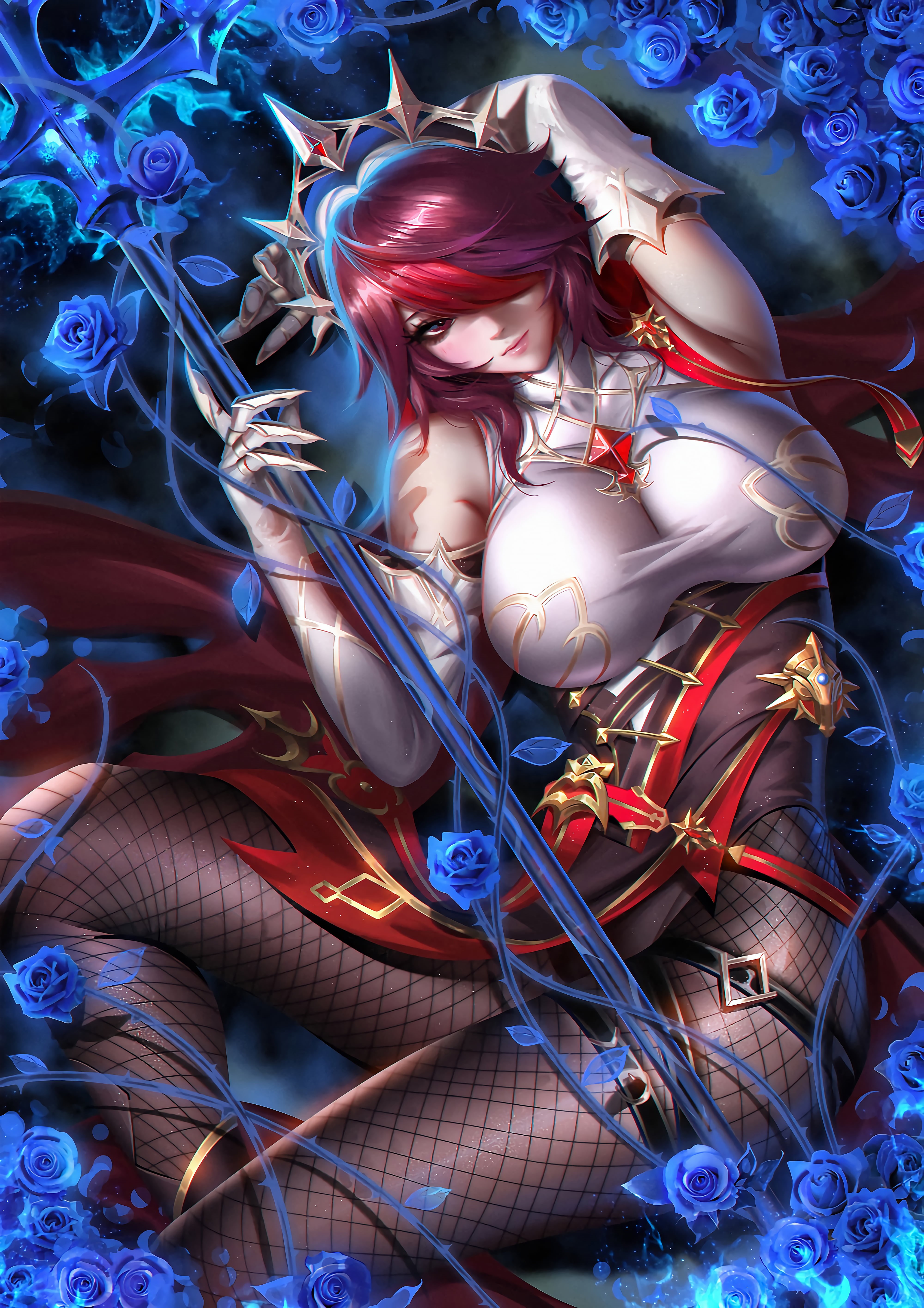Liang Xing, 5K, Genshin Impact, Rosaria (Genshin Impact), digital, video game art, video game girls, Phone HD Wallpaper