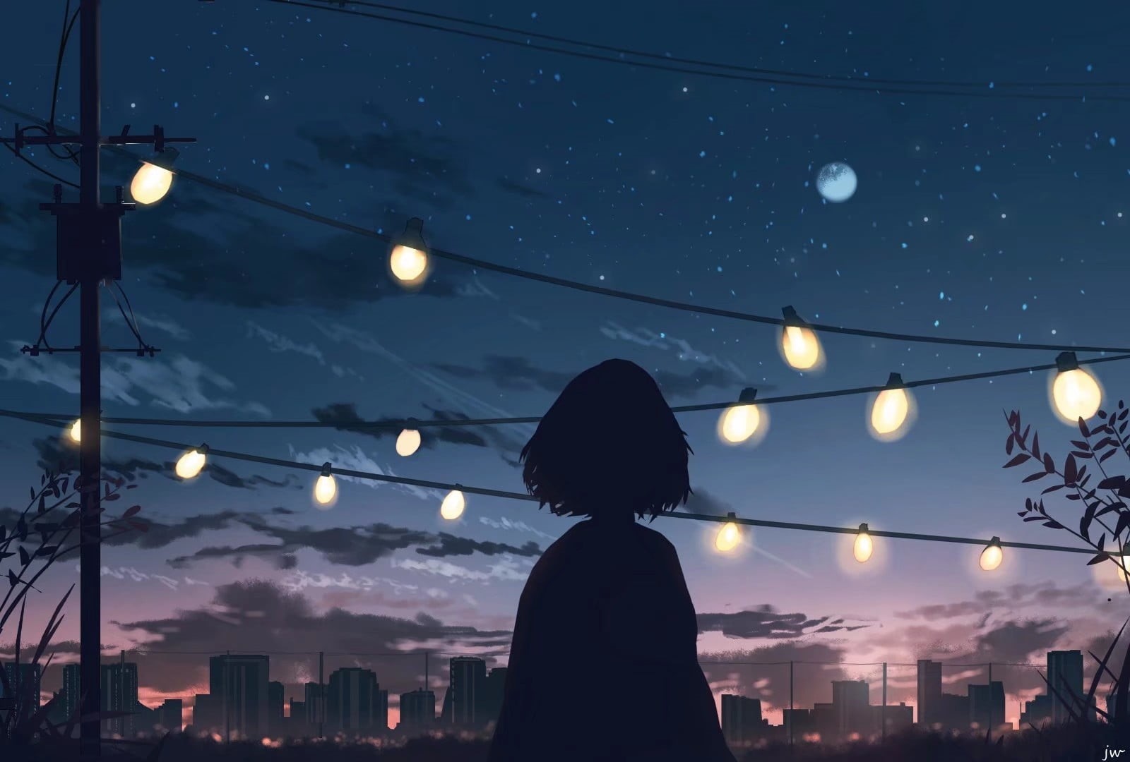 720P, moescape, silhouette, HD Wallpaper