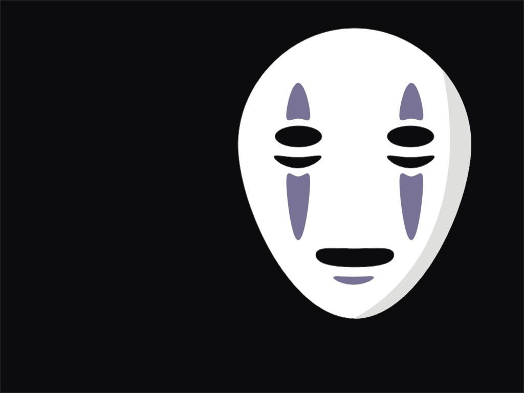 black color, minimalism, geometric shape, white color, mask, Hayao Miyazaki, circle, smiling, human representation, digital, no people, studio shot, single object, HD Wallpaper