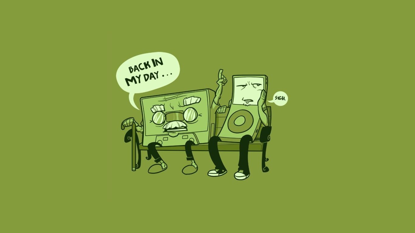 technology, representation, paper, cartoon, digital composite, colored background, Ipod, text, green background, close-up, minimalism, cassette, copy space, HD Wallpaper