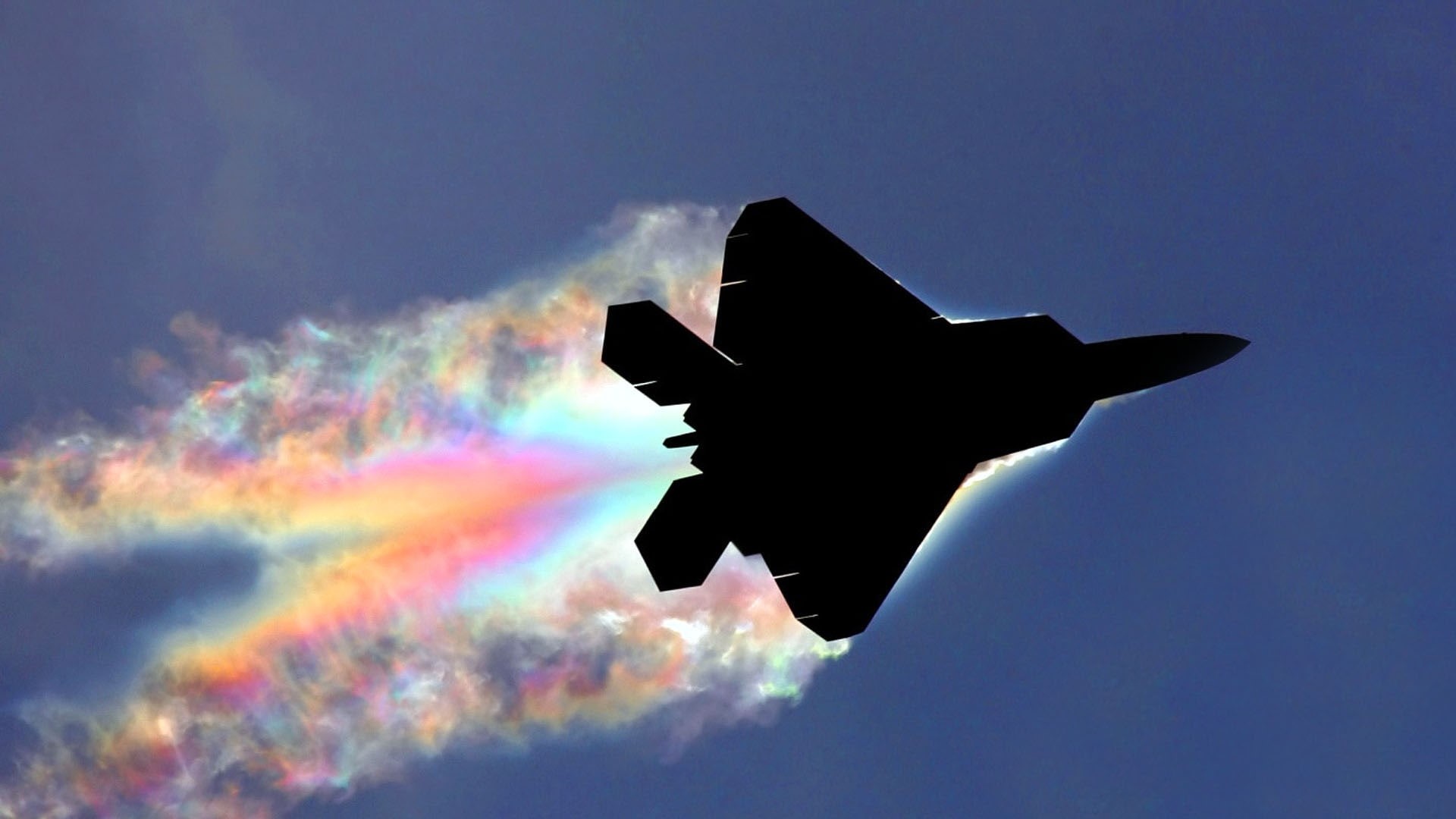 hd, Military, art, 1080P, x, aircraft, aircrafts, planes, rainbows, raptor, f, HD Wallpaper