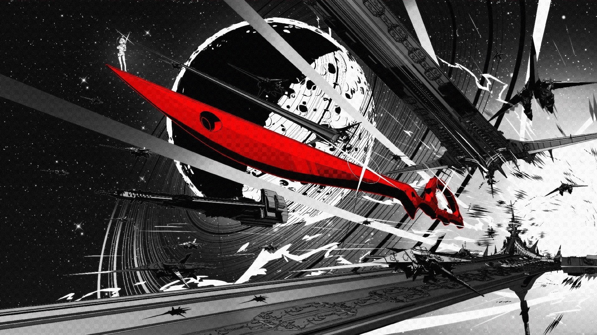 art, aircraft, Kill La Kill, la, 1080P, kill, antique, x, 1920x1080 px, px, hd, HD Wallpaper