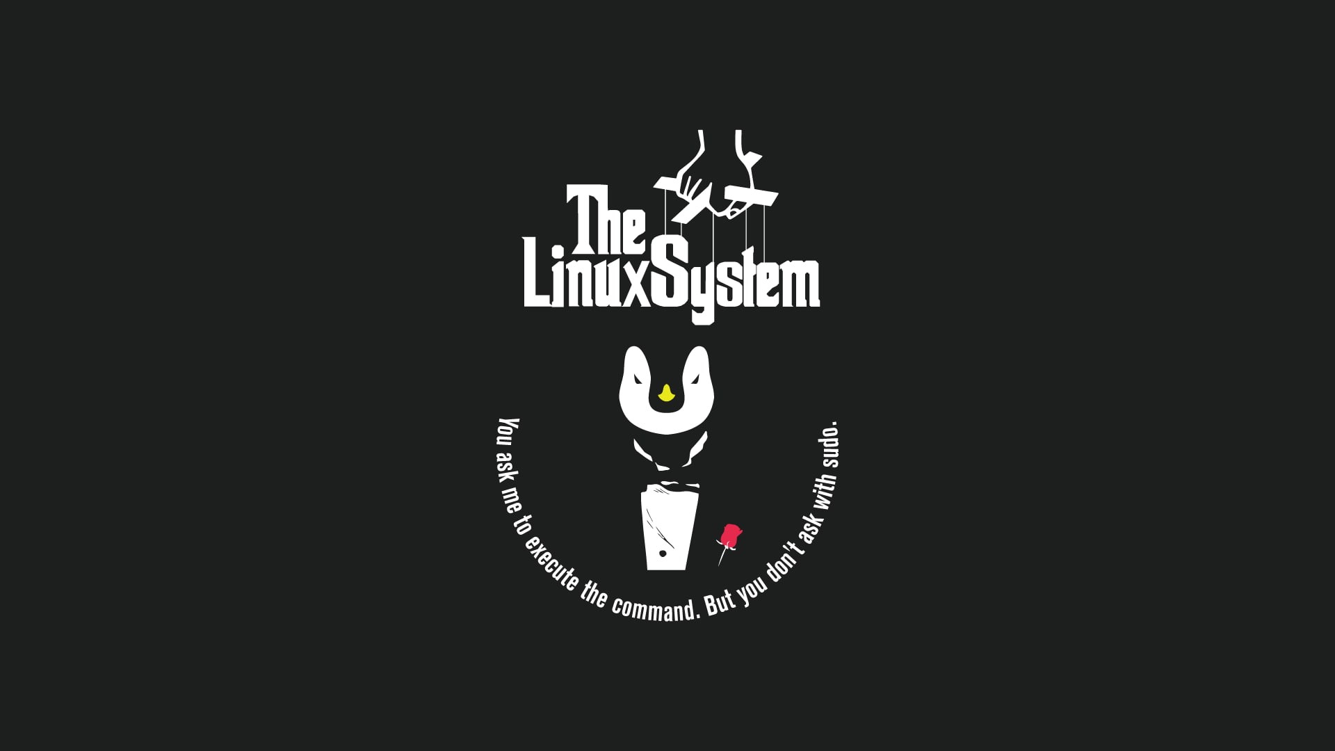 The Godfather, humor, Linux, Tux, 1080P, HD Wallpaper