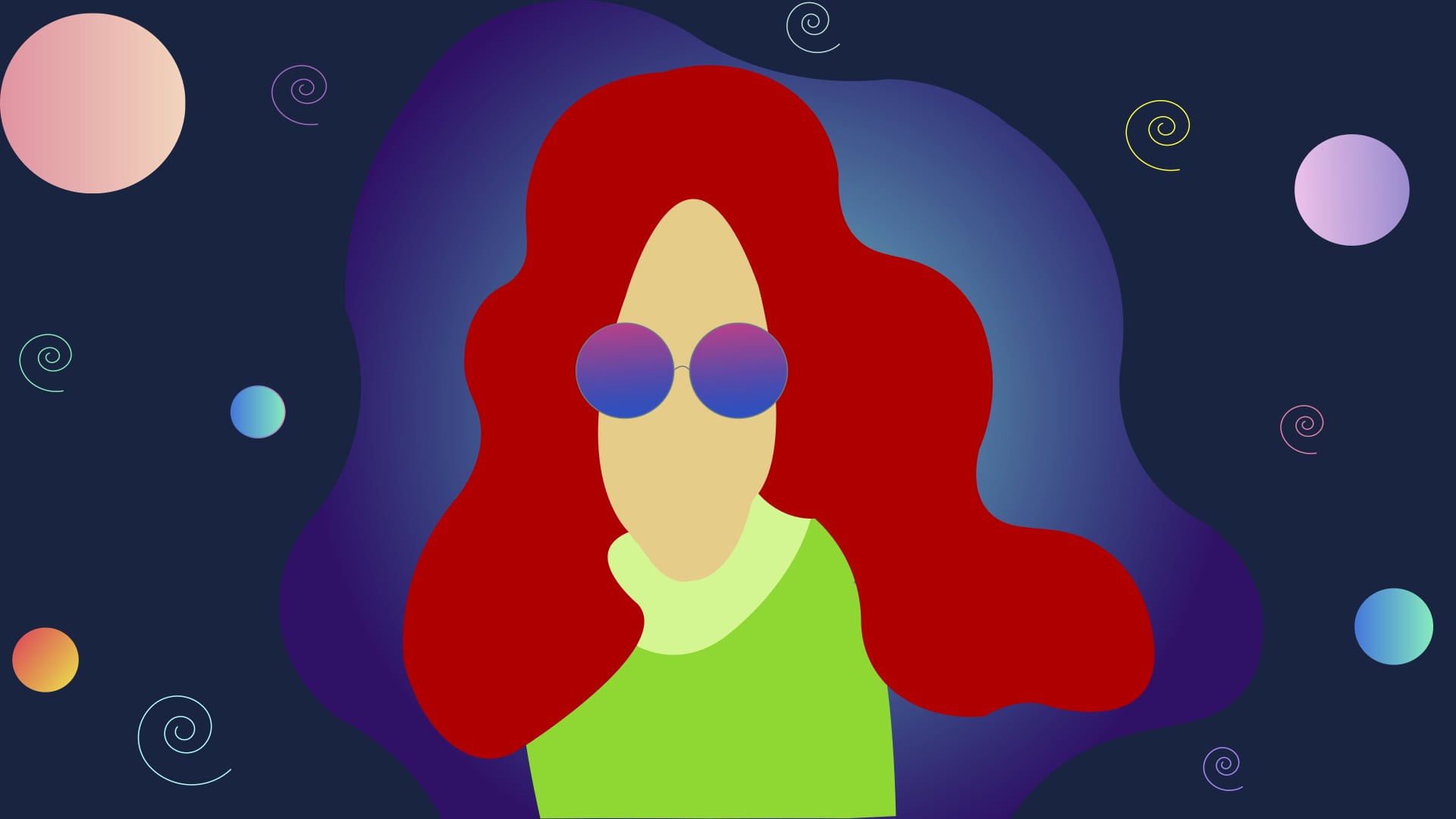 digital art, fantasy art, illustration, minimalism, vintage, vector, 1080P, Flatdesign, psychedelic, HD Wallpaper