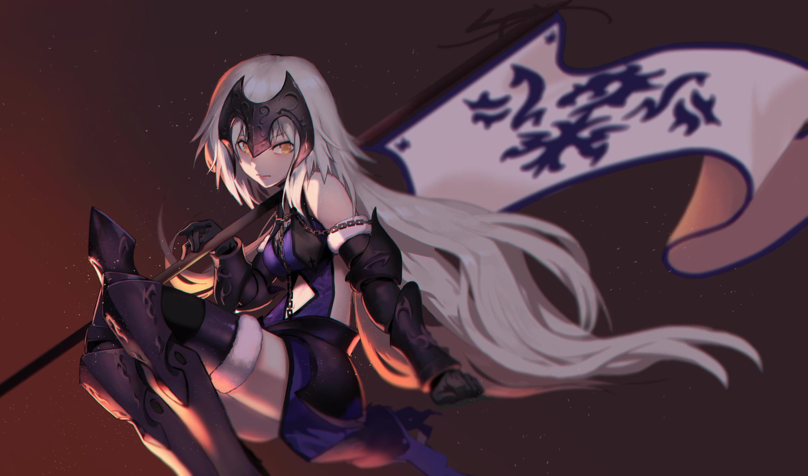 human representation, yellow eyes, still life, craft, Jeanne (Alter) (Fate/Grand Order), Jeanne dArc, Fate/Grand Order, Avenger (Fate/Grand Order), long hair, HD Wallpaper