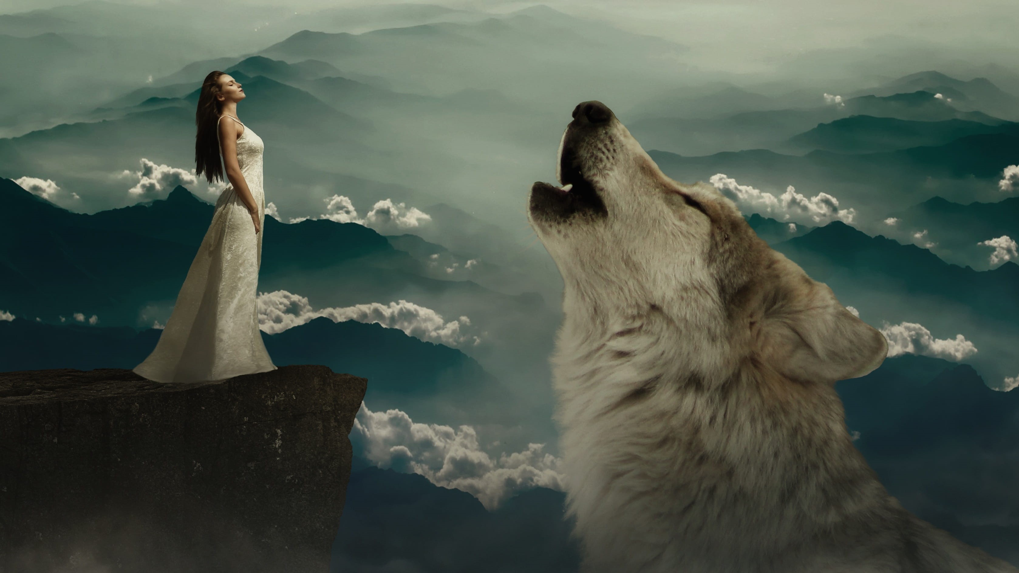 animal themes, domestic animals, pets, animal, mountain range, day, domestic, mystical, rock, wild, mountain, scenics - nature, howl, mammal, one animal, HD Wallpaper