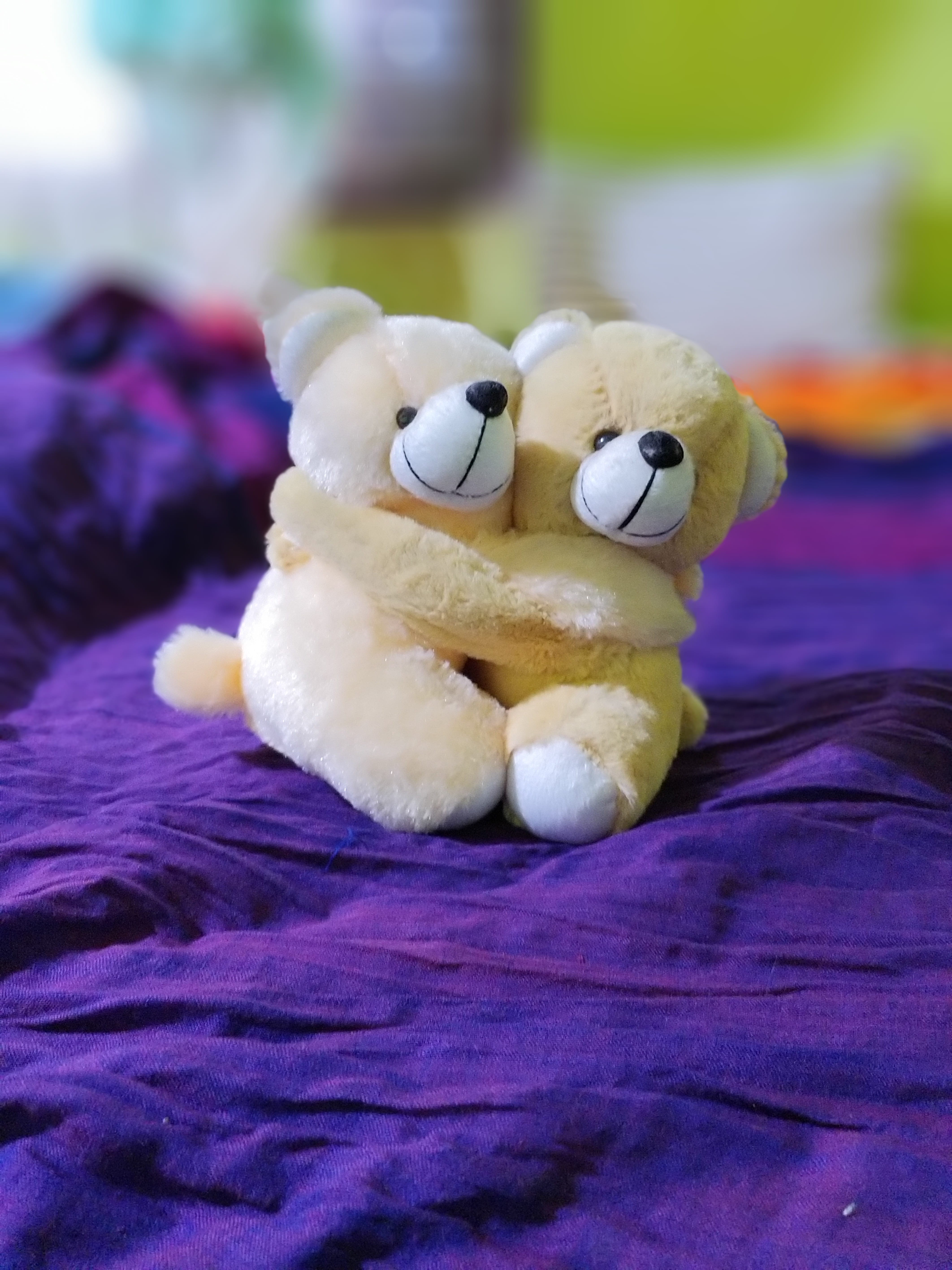 stuffed, romantic, indoors, softness, art and craft, sweet, creativity, stuffed toy, purple, cute, love, focus on foreground, couple teddy, still life, Phone HD Wallpaper