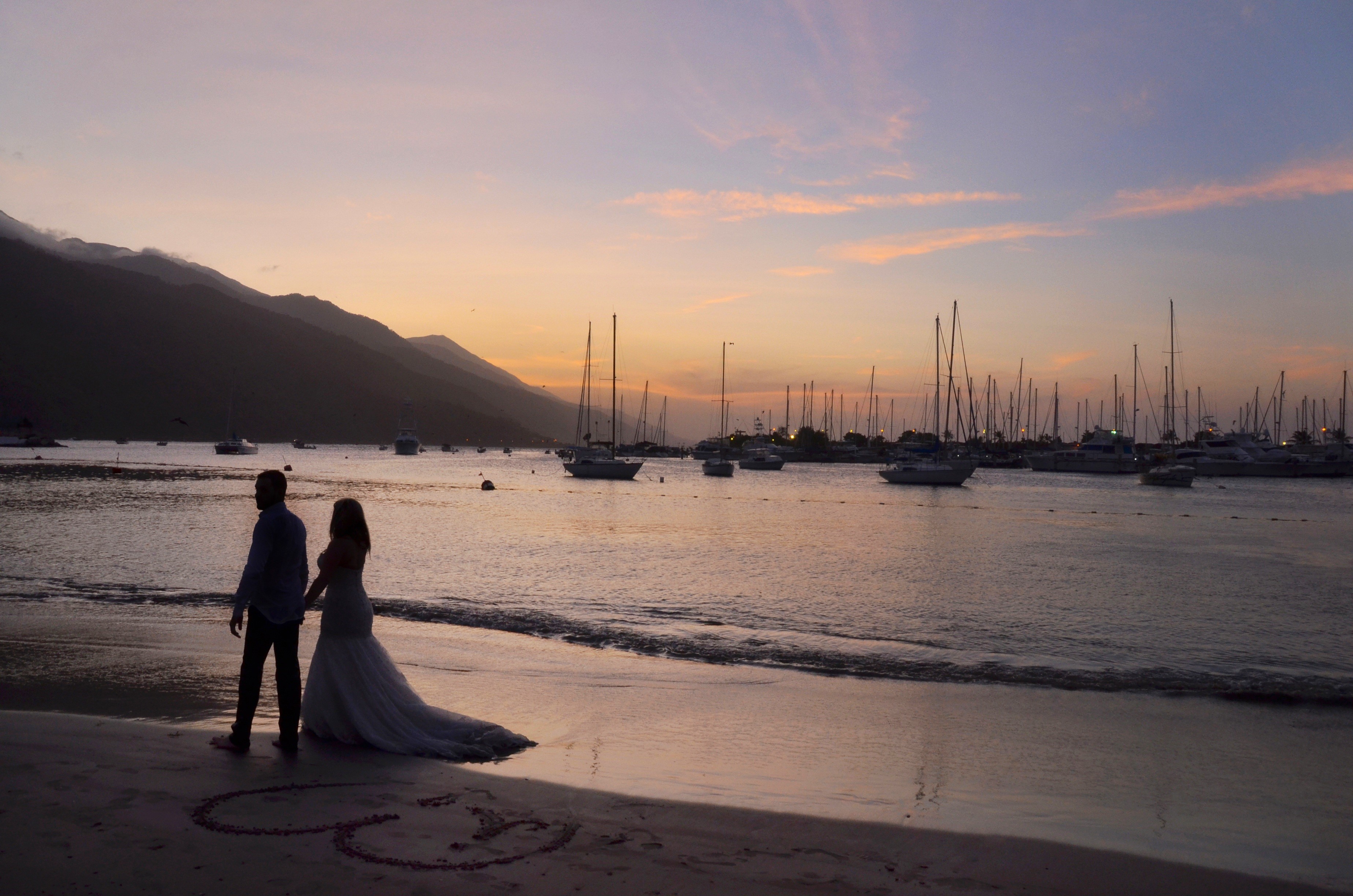seashore, nature, land, tranquility, outdoors, romantic, happy, commitment, marry, adspublicity, man, sun, bride, two people, husband, beautiful, wedding, HD Wallpaper