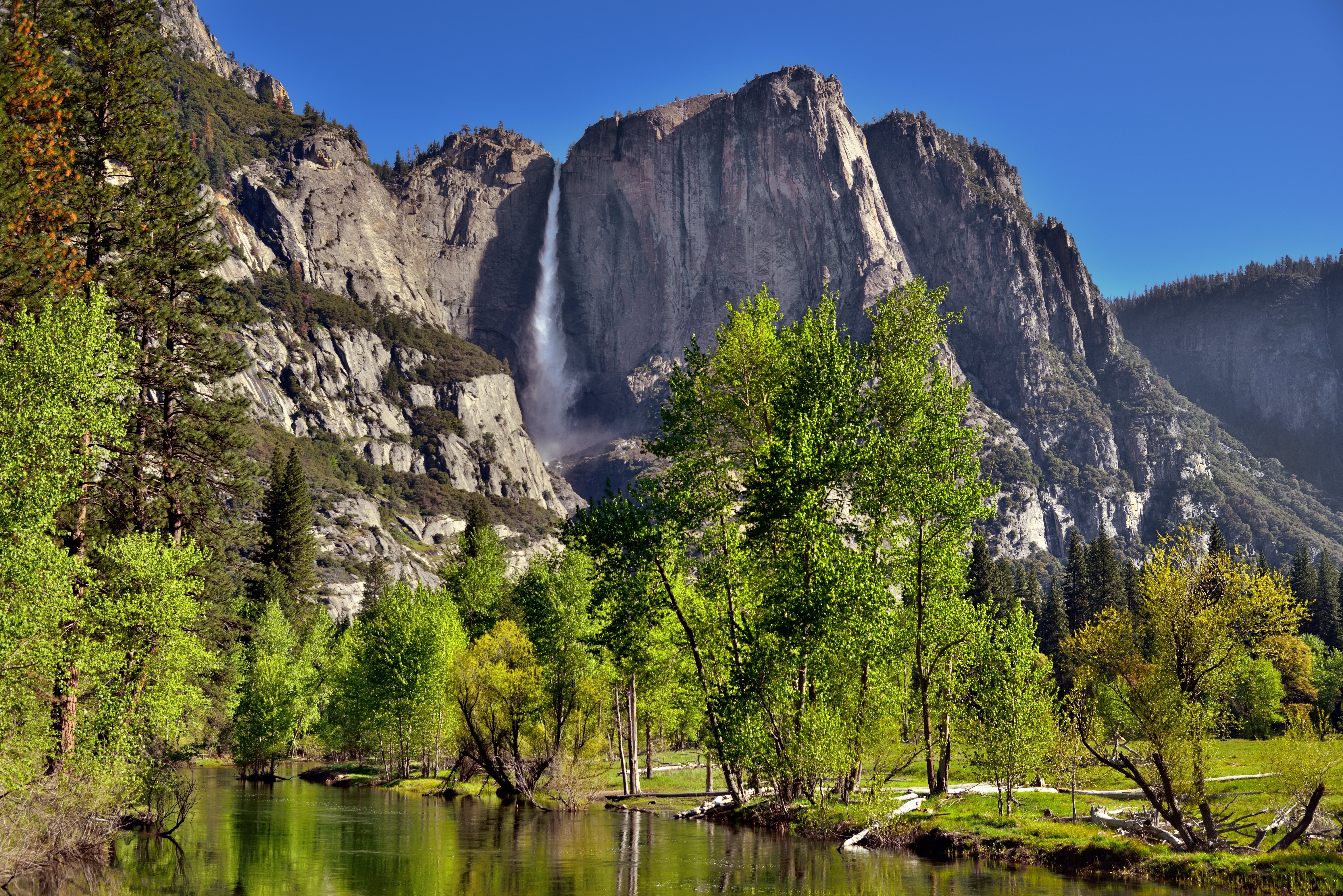Paso Robles, Central, beauty In Nature, River  Mountains, Distance, tree, Capture, United States, Yosemite Falls, Grassy, Landscape, Waterfall, angel, Yosemite Fall, HD Wallpaper