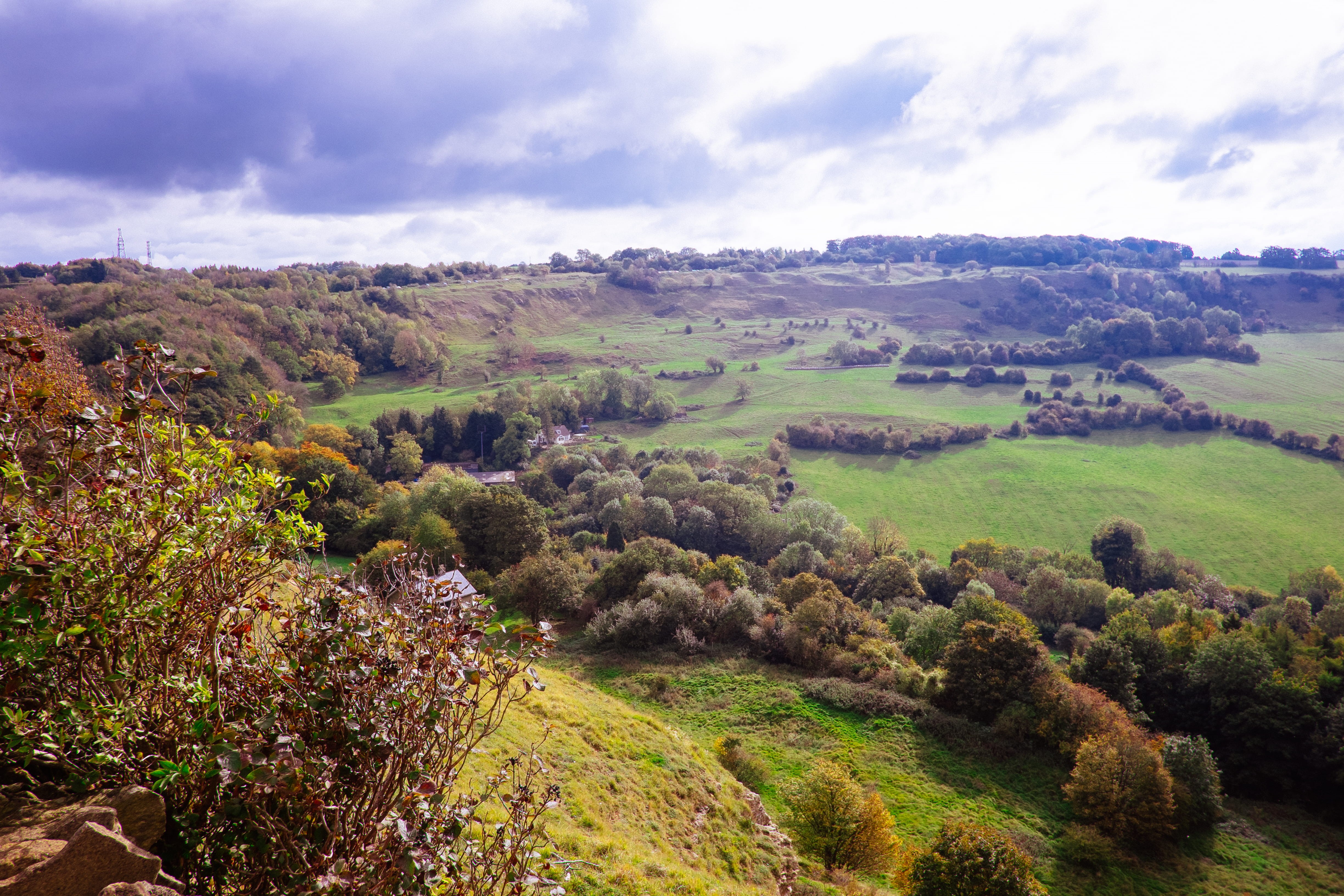 no people, united kingdom, green color, cotswolds, land, tranquil scene, grass, day, landscape, growth, nature, scenics - nature, birdlip, crickley hill, HD Wallpaper