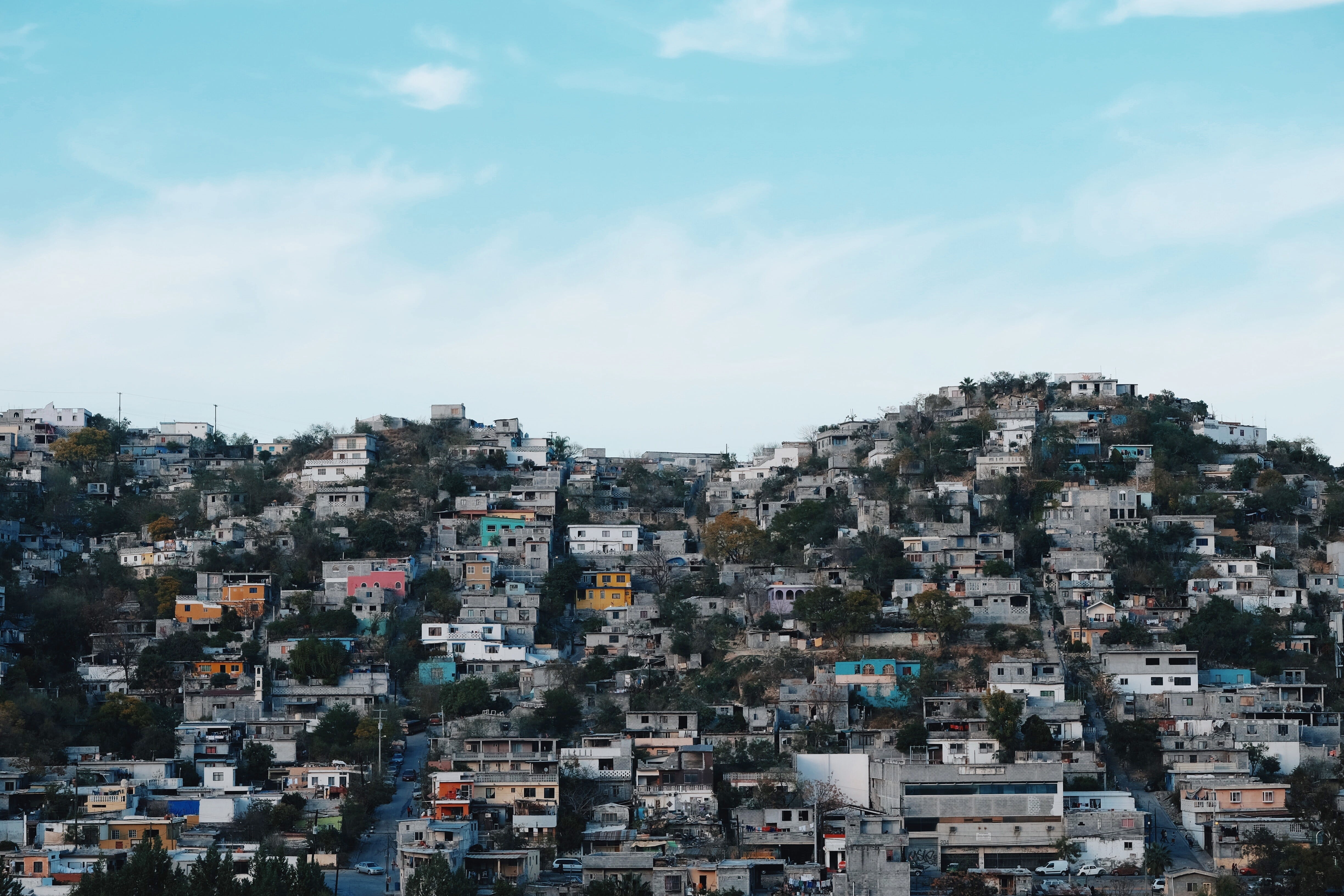 house, community, crowd, cityscape, home, nature, town, 4K, residential, slum, building exterior, apartment, cloud - sky, architecture, built structure, HD Wallpaper