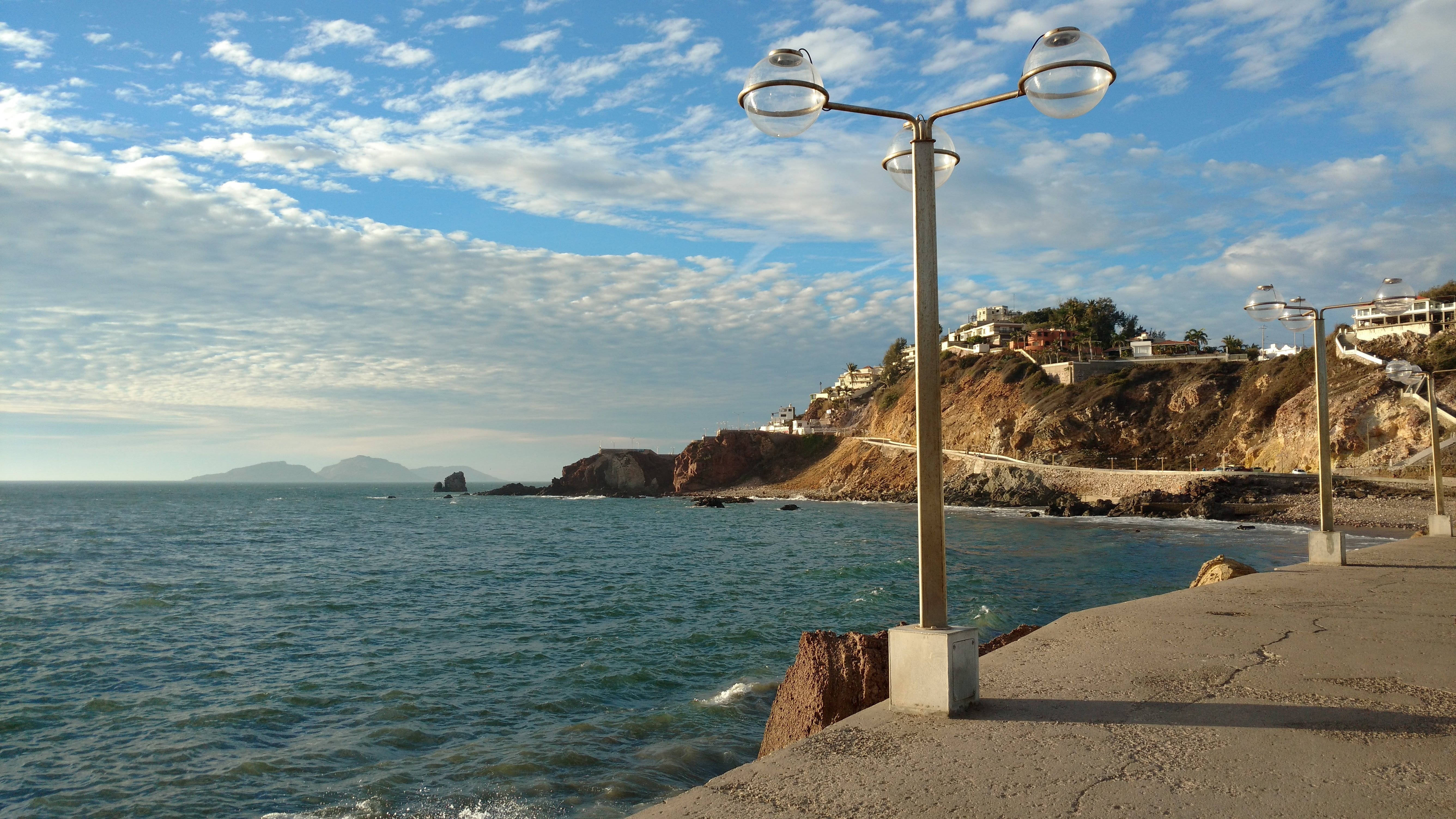 flashlight, built structure, day, lamp, 5K, lighting equipment, cloud - sky, sunlight, outdoors, nature, tranquility, architecture, malecon, street light, HD Wallpaper