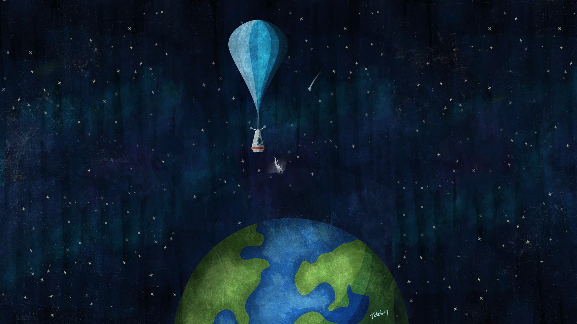 sphere, digital art, no people, green color, galaxy, multi colored, star - space, illustration, planet, blue, space, space art, balloon, indoors, emotion, HD Wallpaper