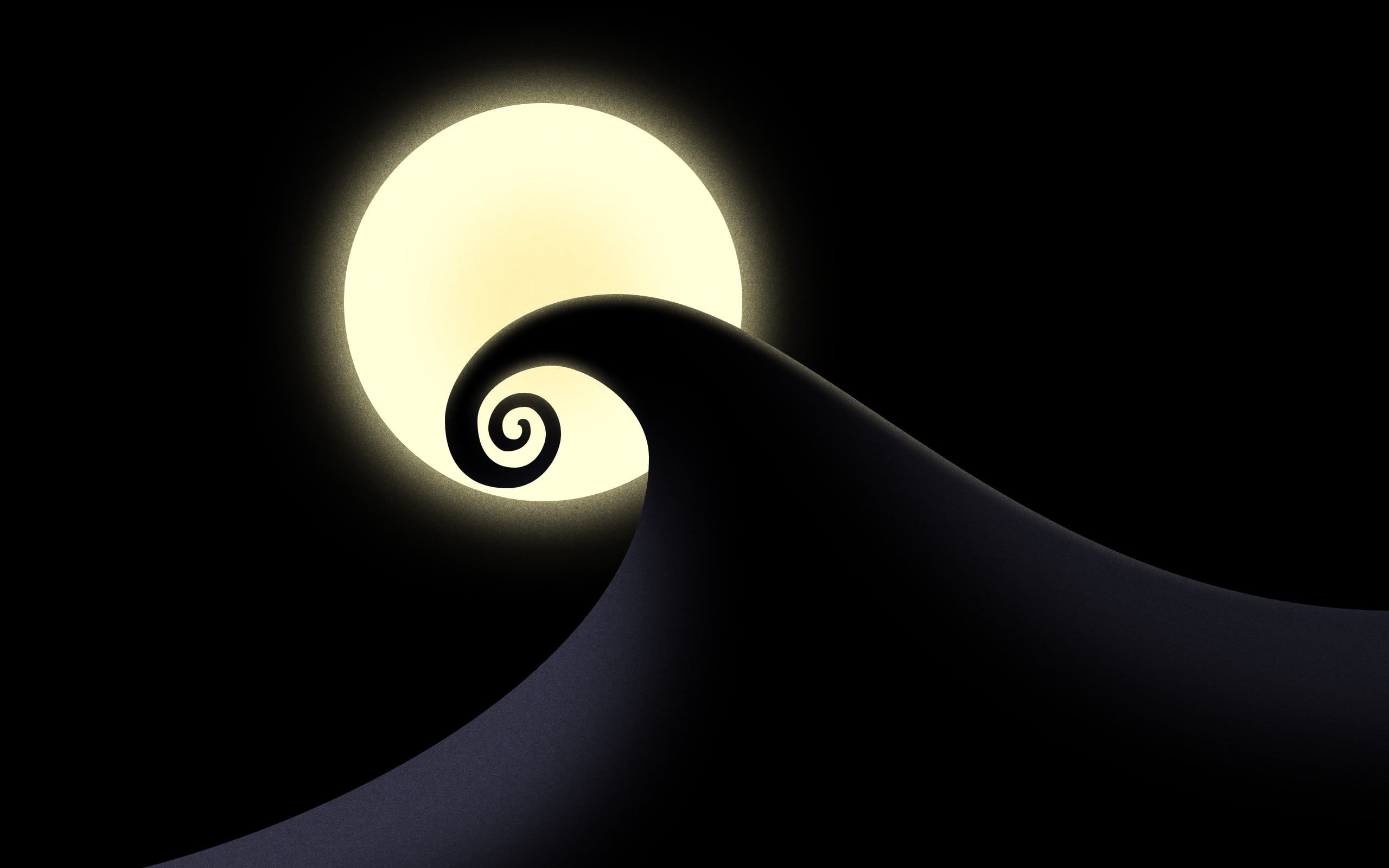 hills, illustration, lens flare, sky, studio shot, nature, minimalism, curve, indoors, copy space, lighting equipment, The Nightmare Before Christmas, beauty in nature, HD Wallpaper