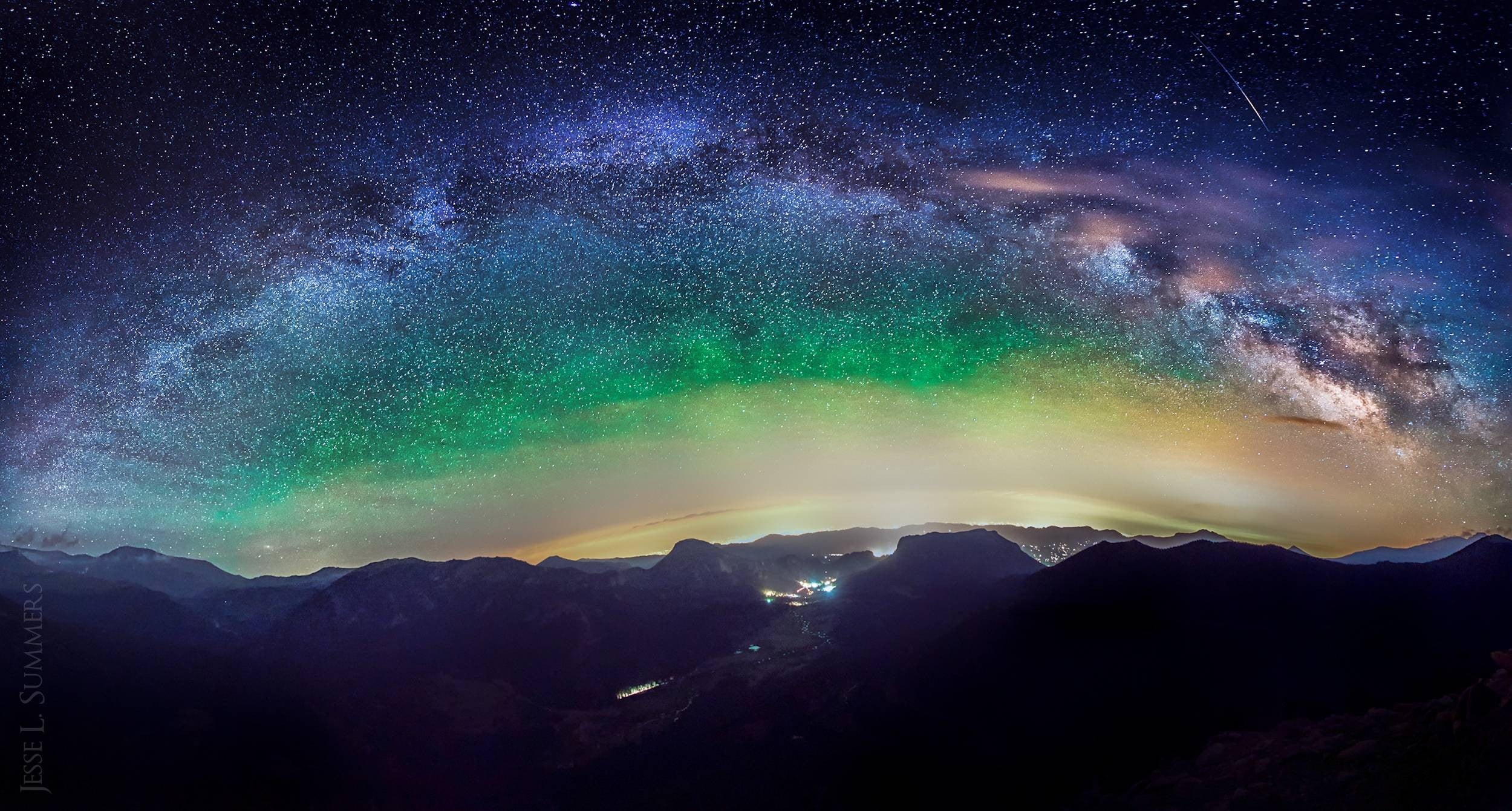 tranquil scene, space, Milky Way, power in nature, nebula, 1080P, mountain, borealis, cloud - sky, landscape, aurora, nature, tranquility, mountain peak, HD Wallpaper