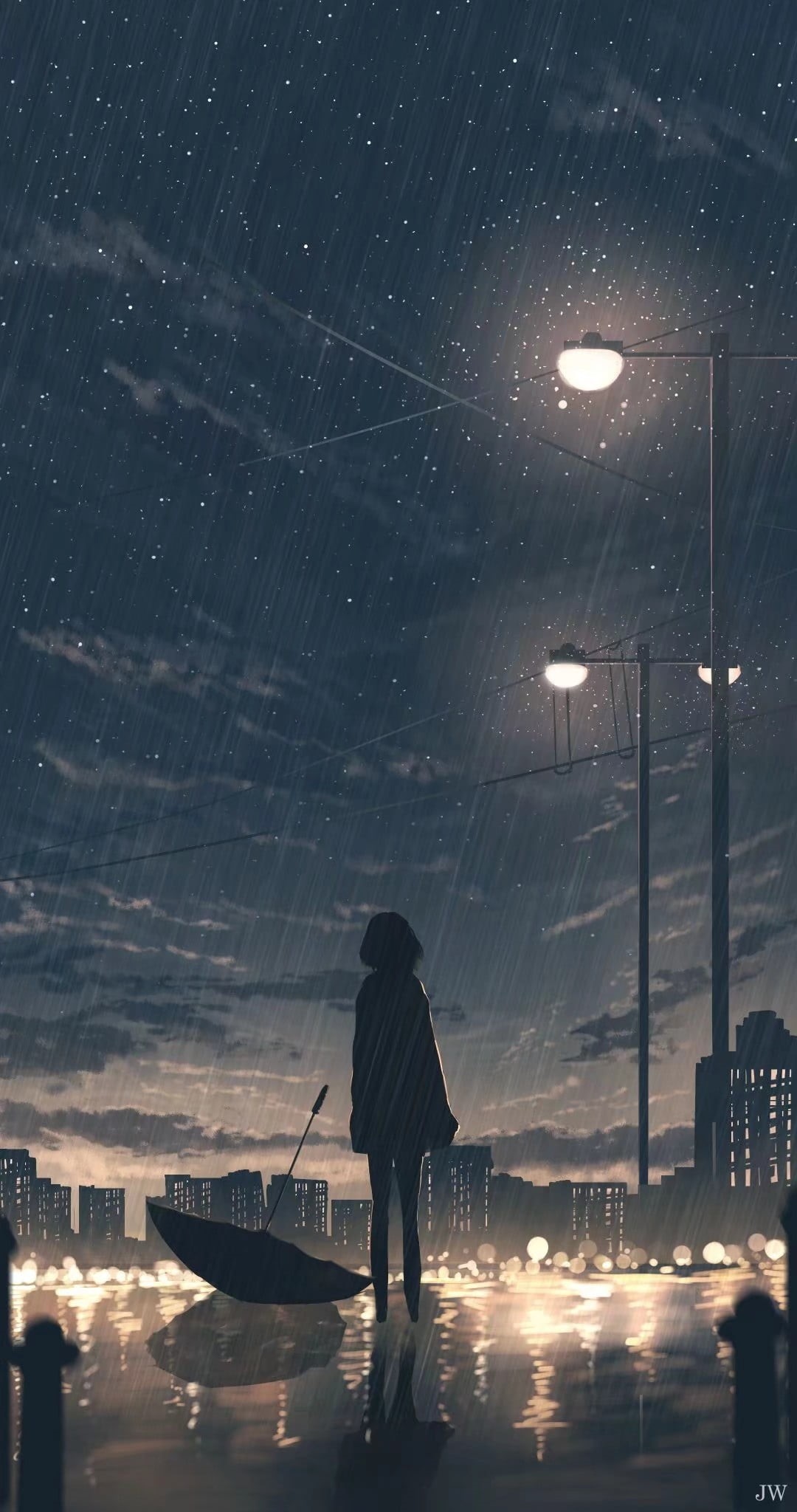 moescape, silhouette, 1080P, Phone HD Wallpaper