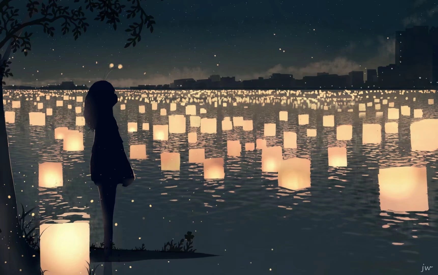 moescape, 720P, silhouette, HD Wallpaper