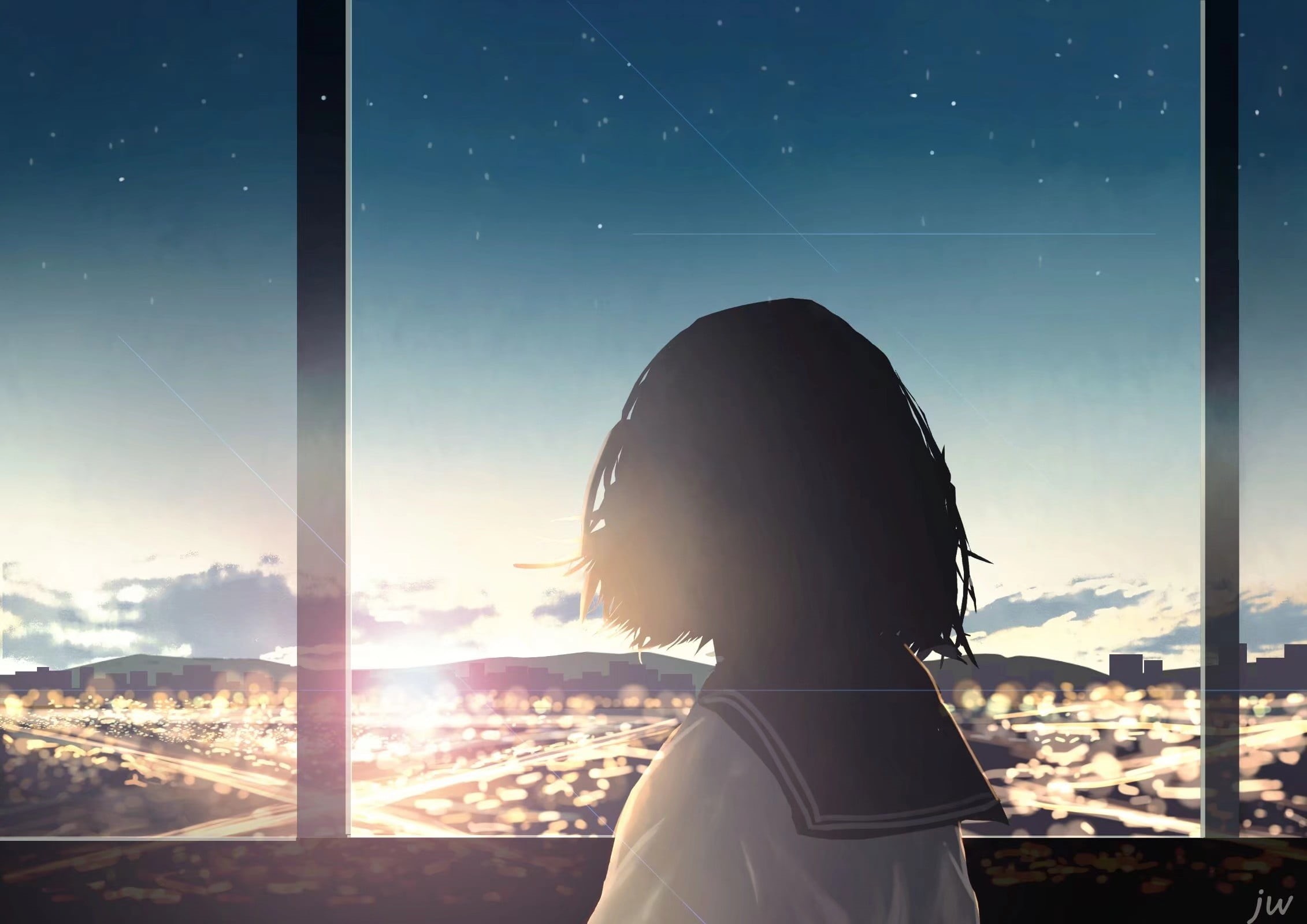 1080P, silhouette, moescape, HD Wallpaper