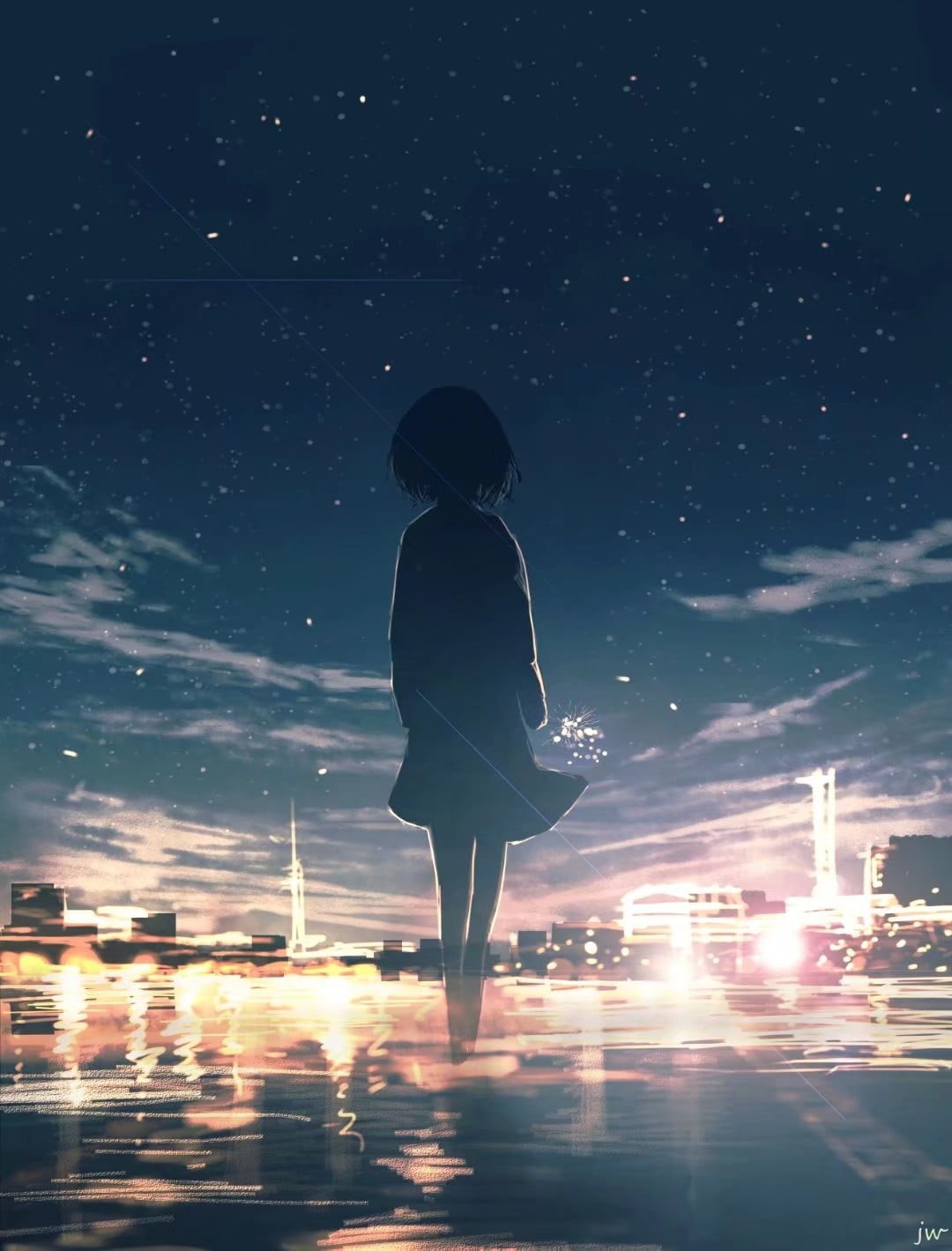 720P, silhouette, moescape, Phone HD Wallpaper