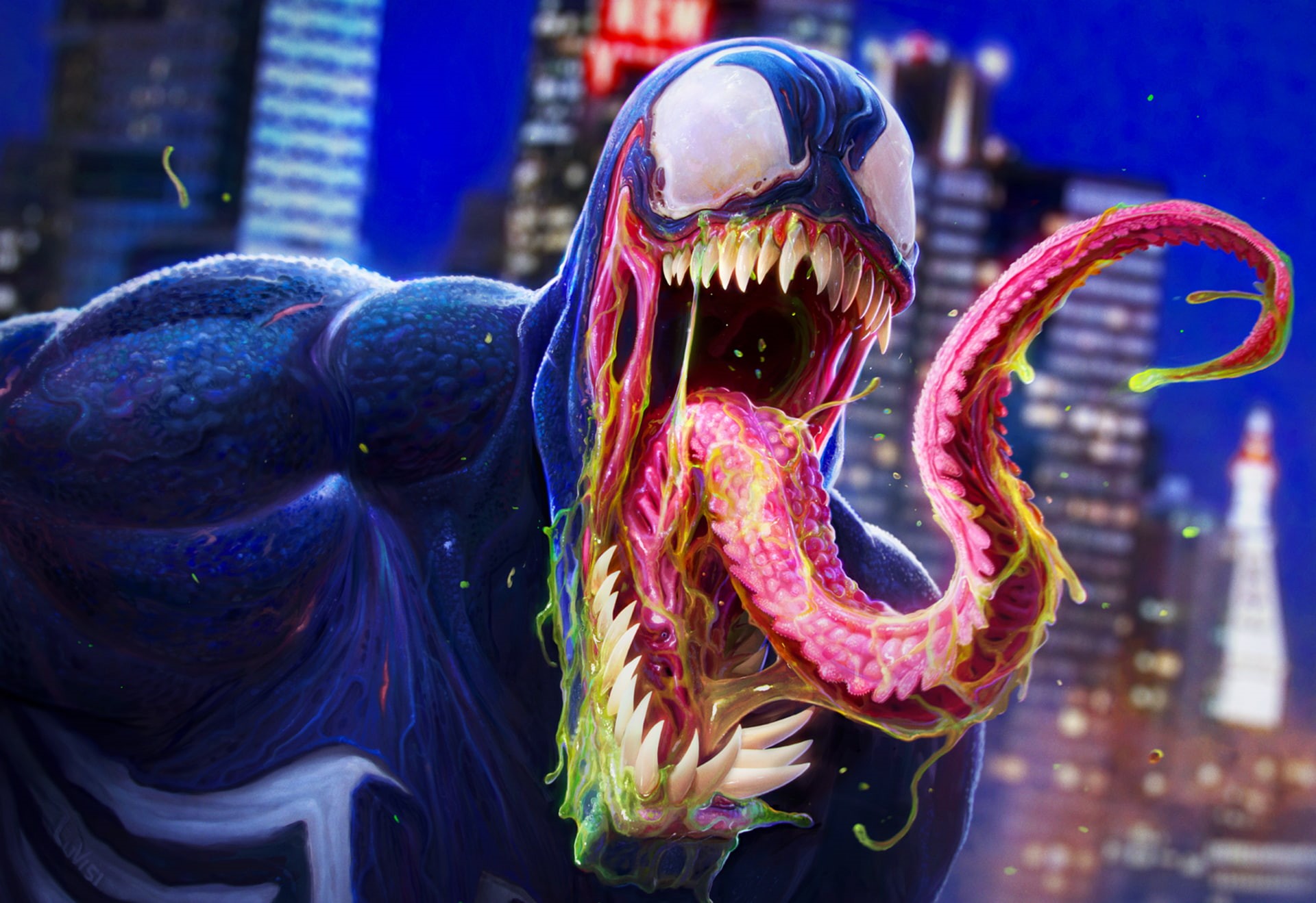 Spider-Man, Symbiote, art, Eddie brock, 1080P, Venom, HD Wallpaper