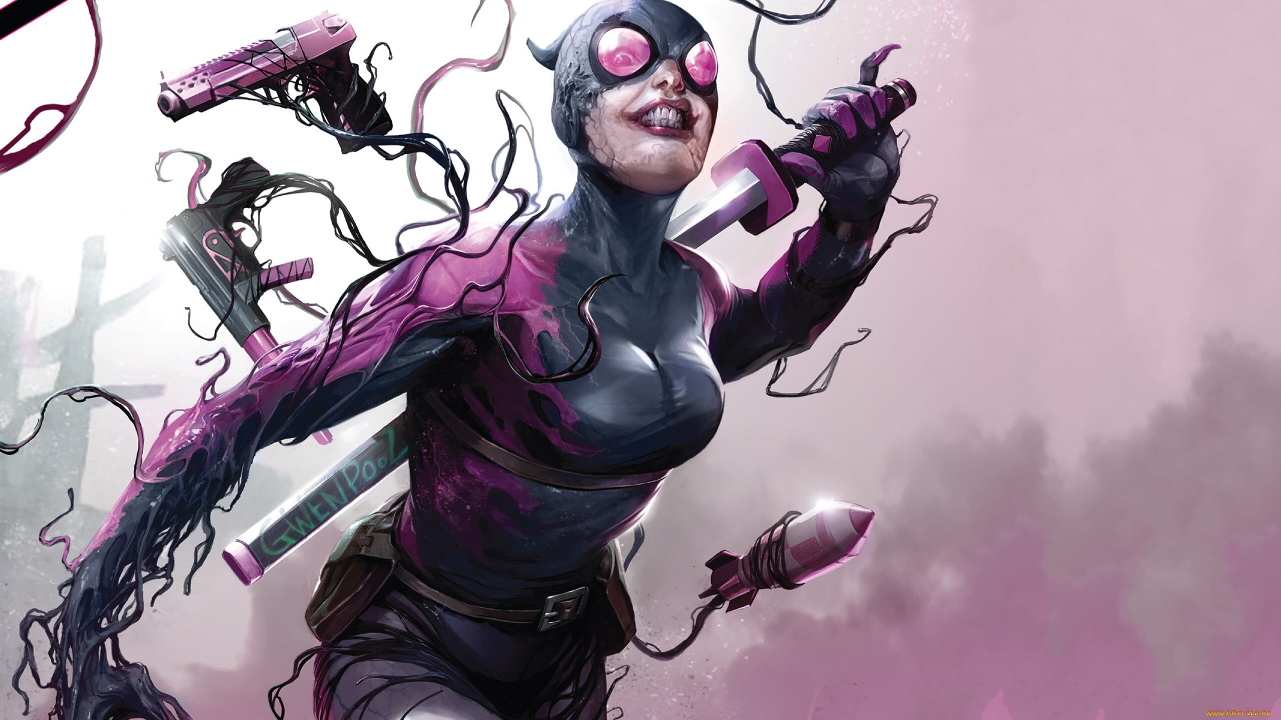 2K, fantasy girl, Symbiote, Gwenpool, fantasy art, artwork, HD Wallpaper