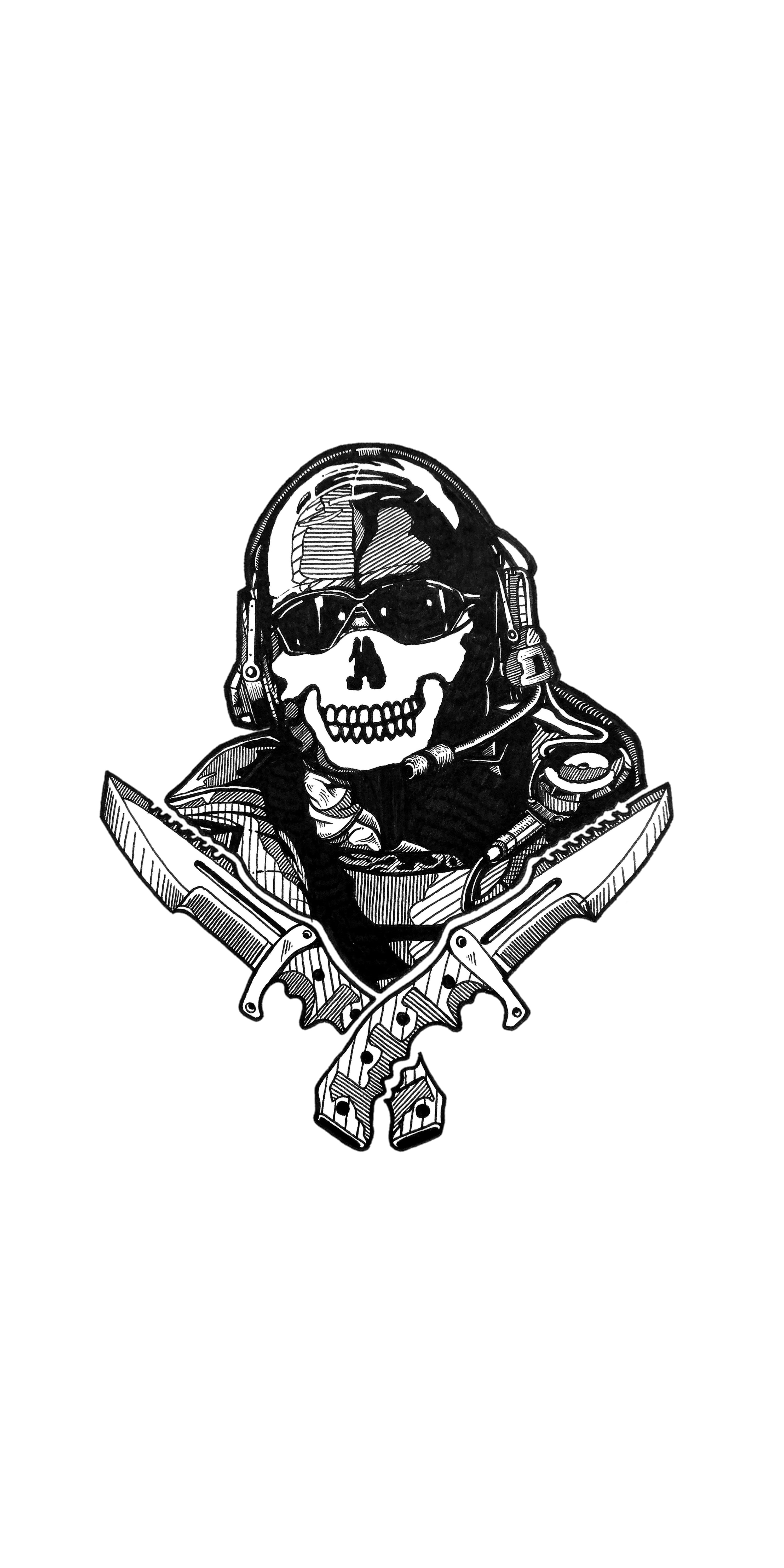 ghost, shooter, drawing, Call of Duty, 5K, Phone HD Wallpaper