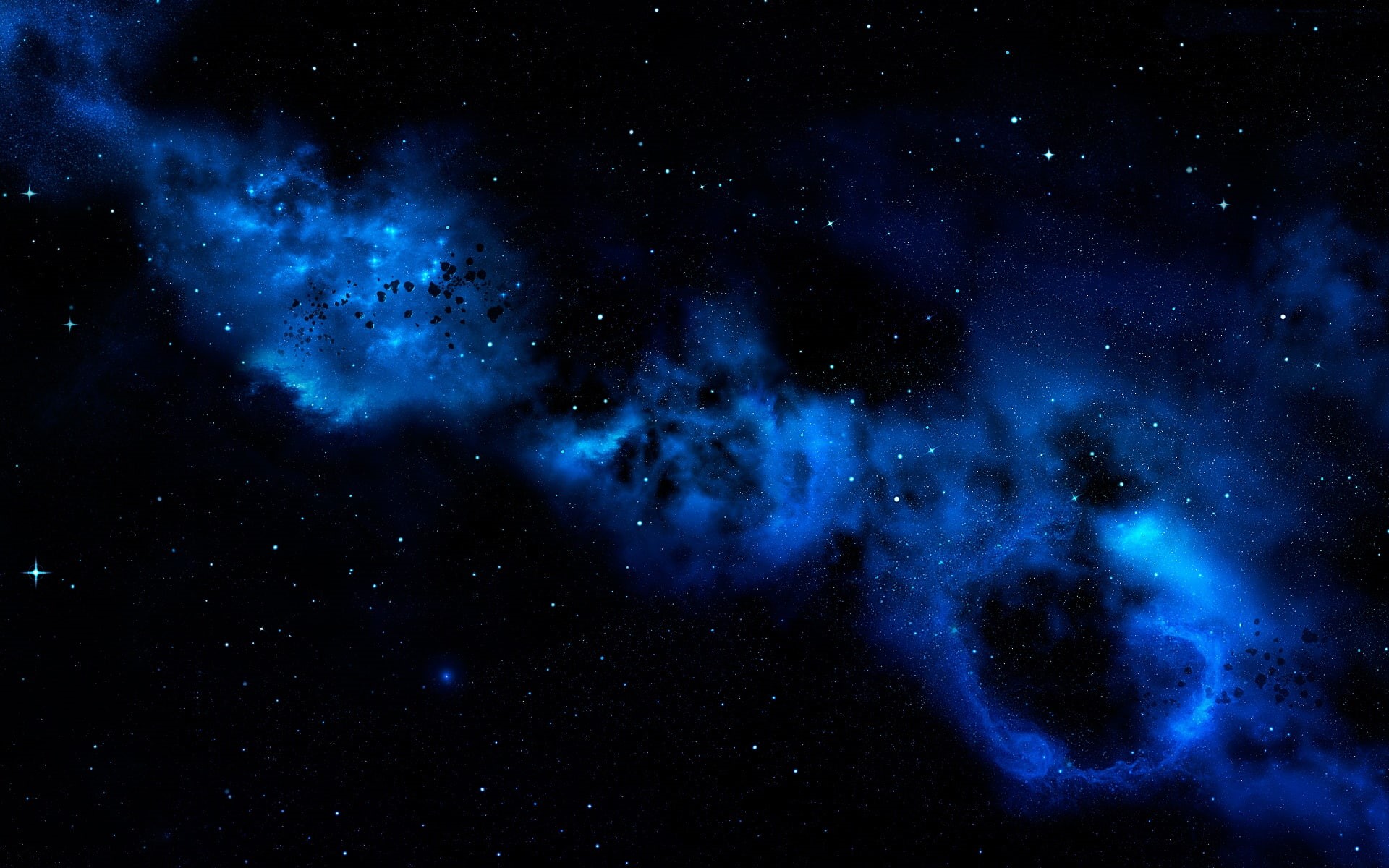 galaxy, black, space, stars, 1080P, blue, HD Wallpaper