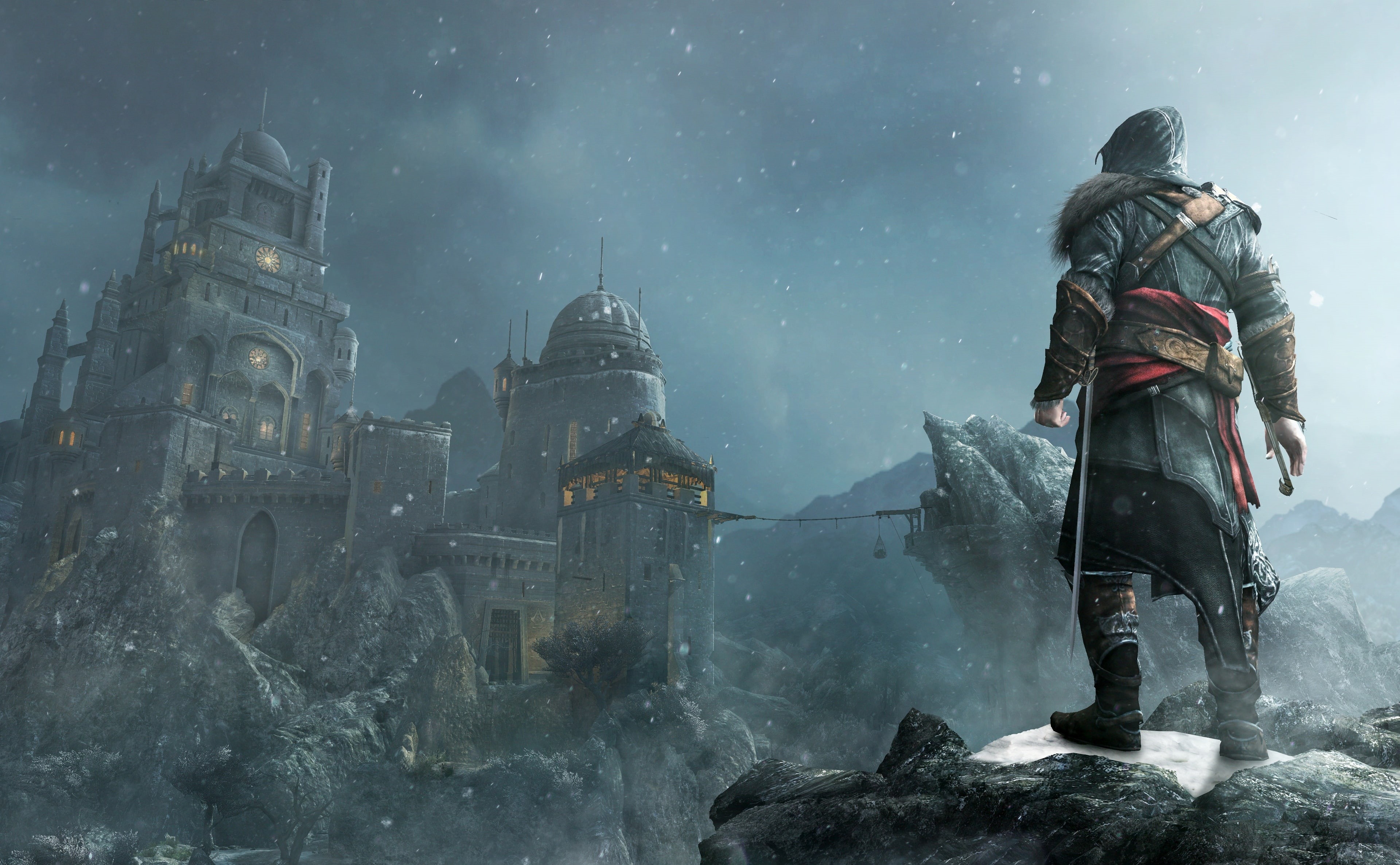 cold temperature, discovery, Assassins Creed, creed, hd, snow, ezio, winter, snowing, s, 4K, leisure activity, Games, adventure, warm clothing, outdoors, HD Wallpaper