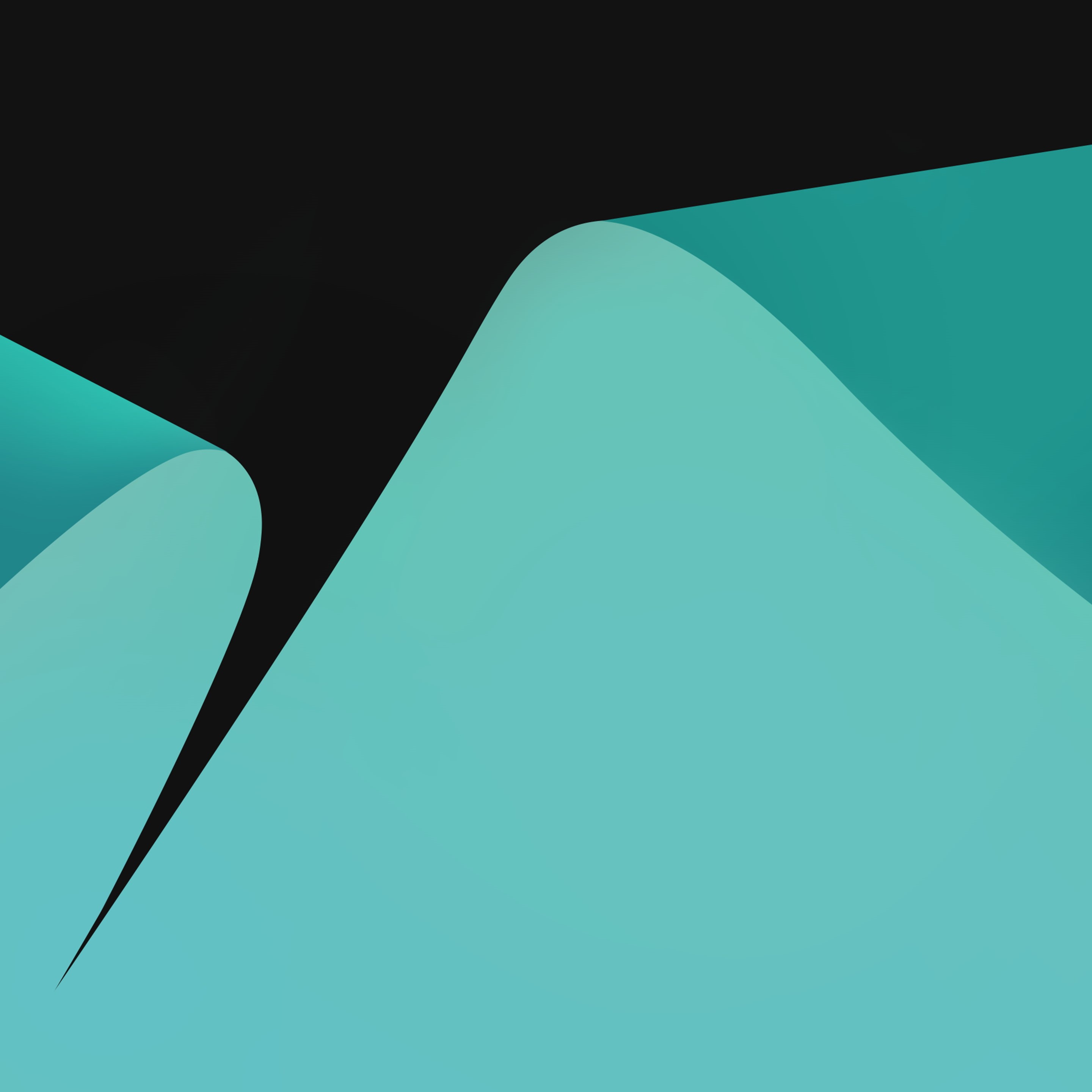 Curves, Turquoise, 2K, Dark, Stock, Google Pixel 2, Teal, AMOLED, Phone HD Wallpaper