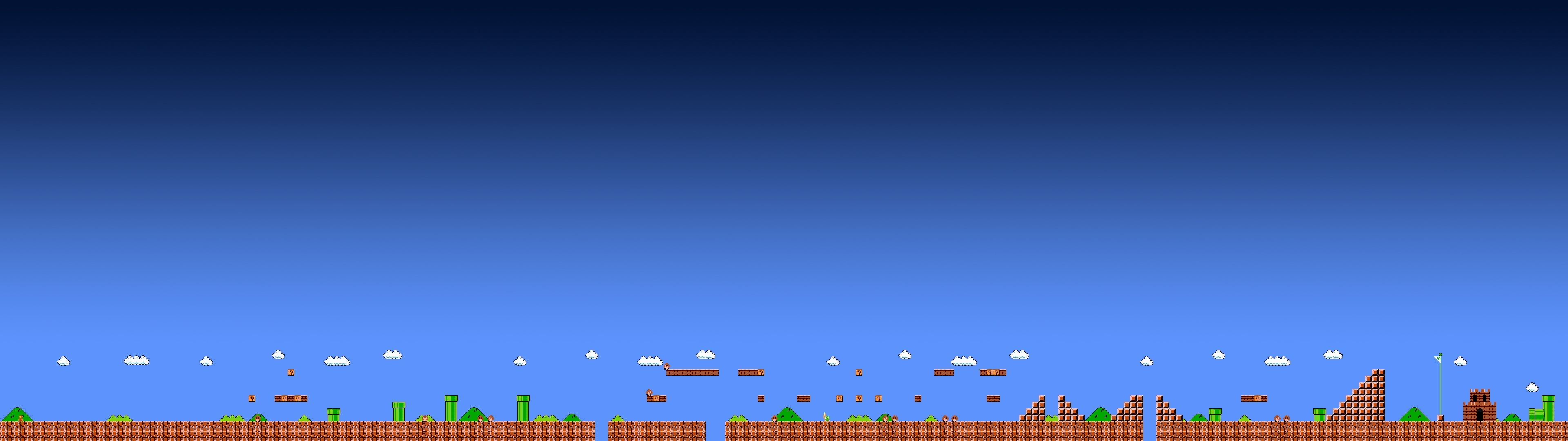video games, clear sky, mario, backgrounds, vibrant color, air vehicle, pixels, copy space, blue, Super Mario, multi colored, light - natural phenomenon, HD Wallpaper